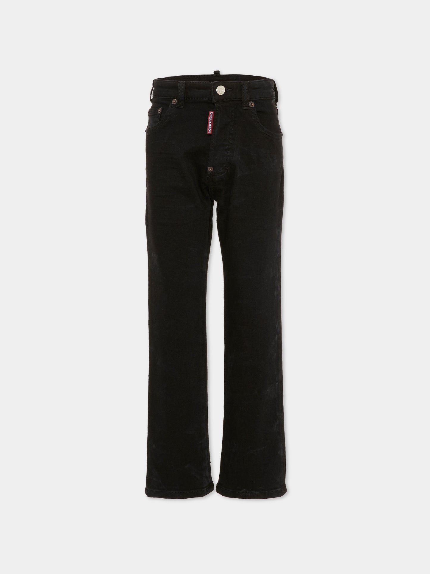 Jeans neri per bambino con logo rosso,Dsquared2,DQ3284 D0AFQ DQ900