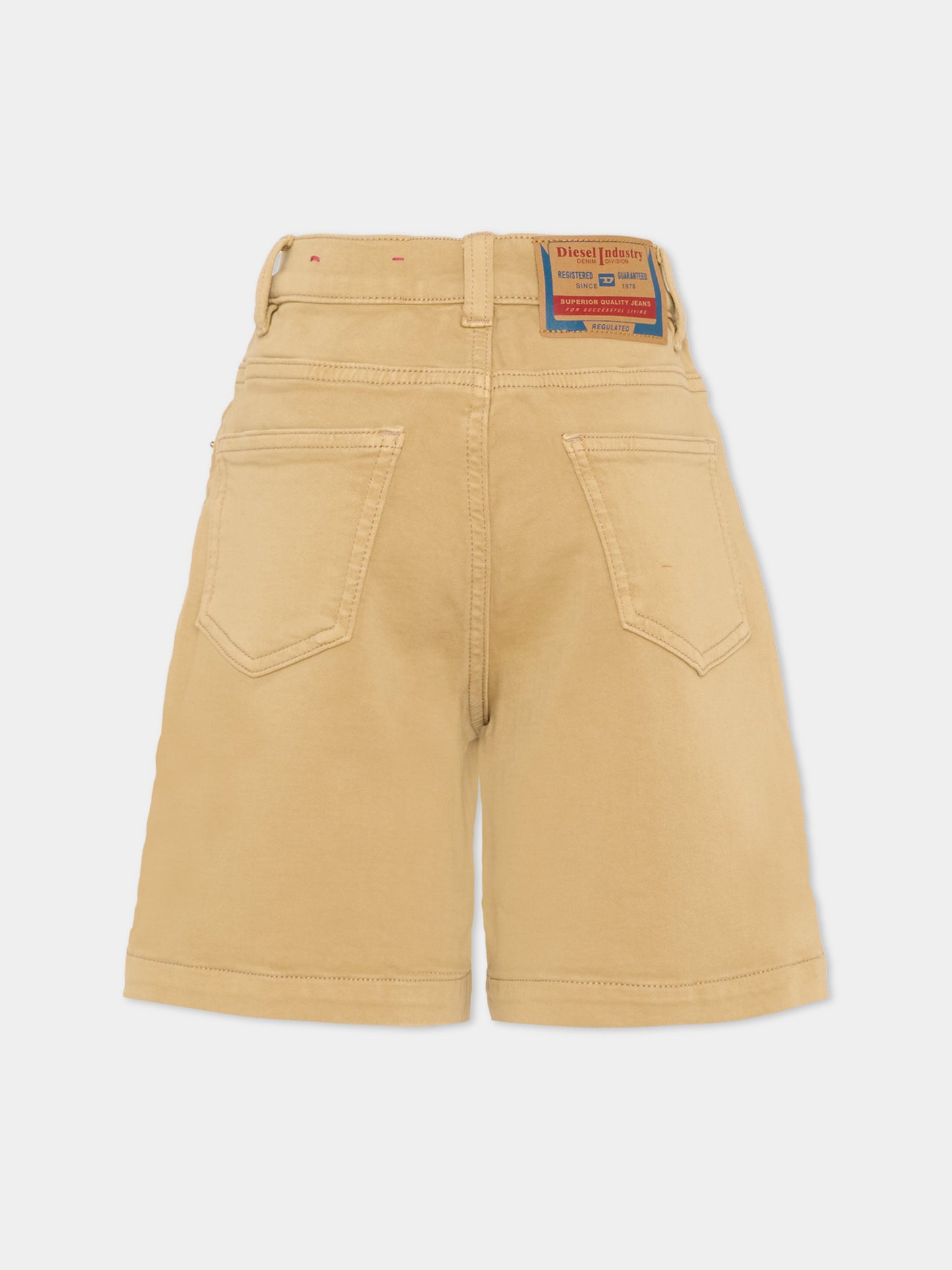 Shorts beige per bambino con logo,Diesel,J00722 KXBR6 K708
