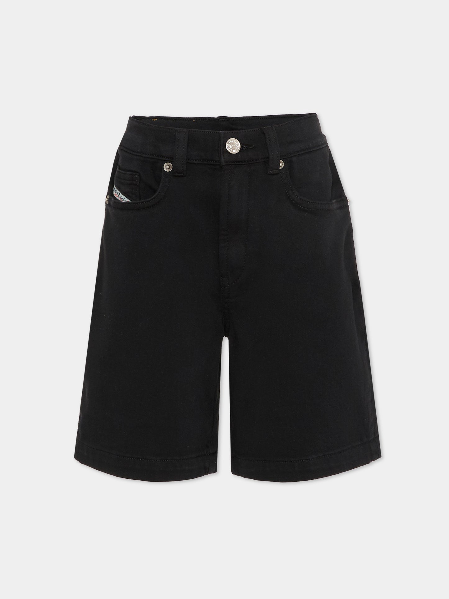 Shorts neri per bambino con logo,Diesel,J00722 KXBR6 K900