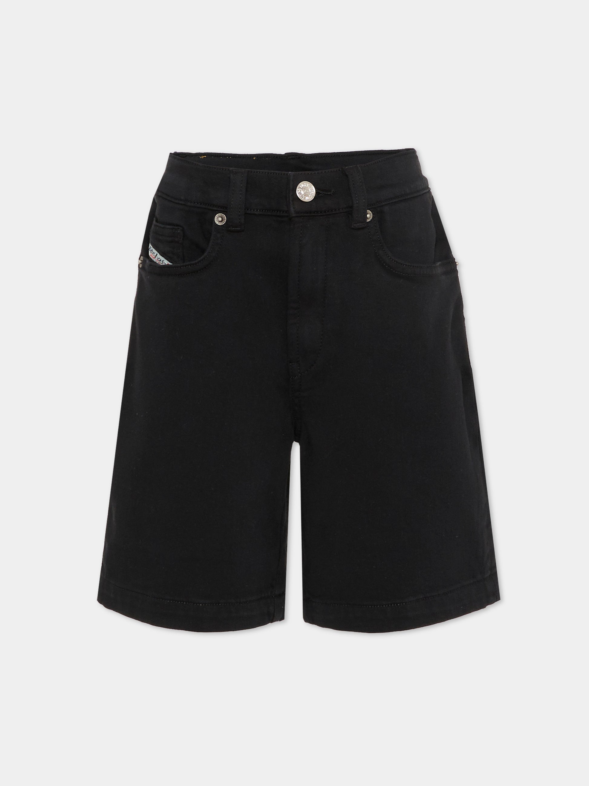 Shorts neri per bambino con logo,Diesel,J00722 KXBR6 K900