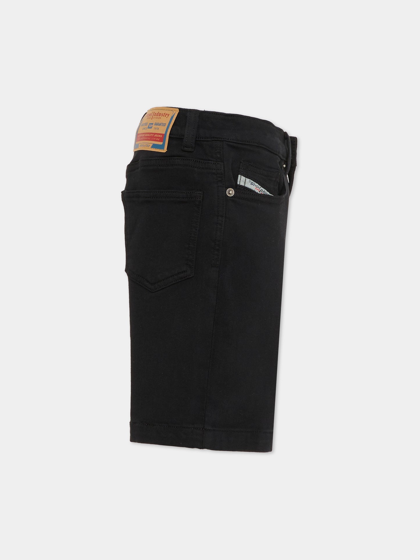 Shorts neri per bambino con logo,Diesel,J00722 KXBR6 K900