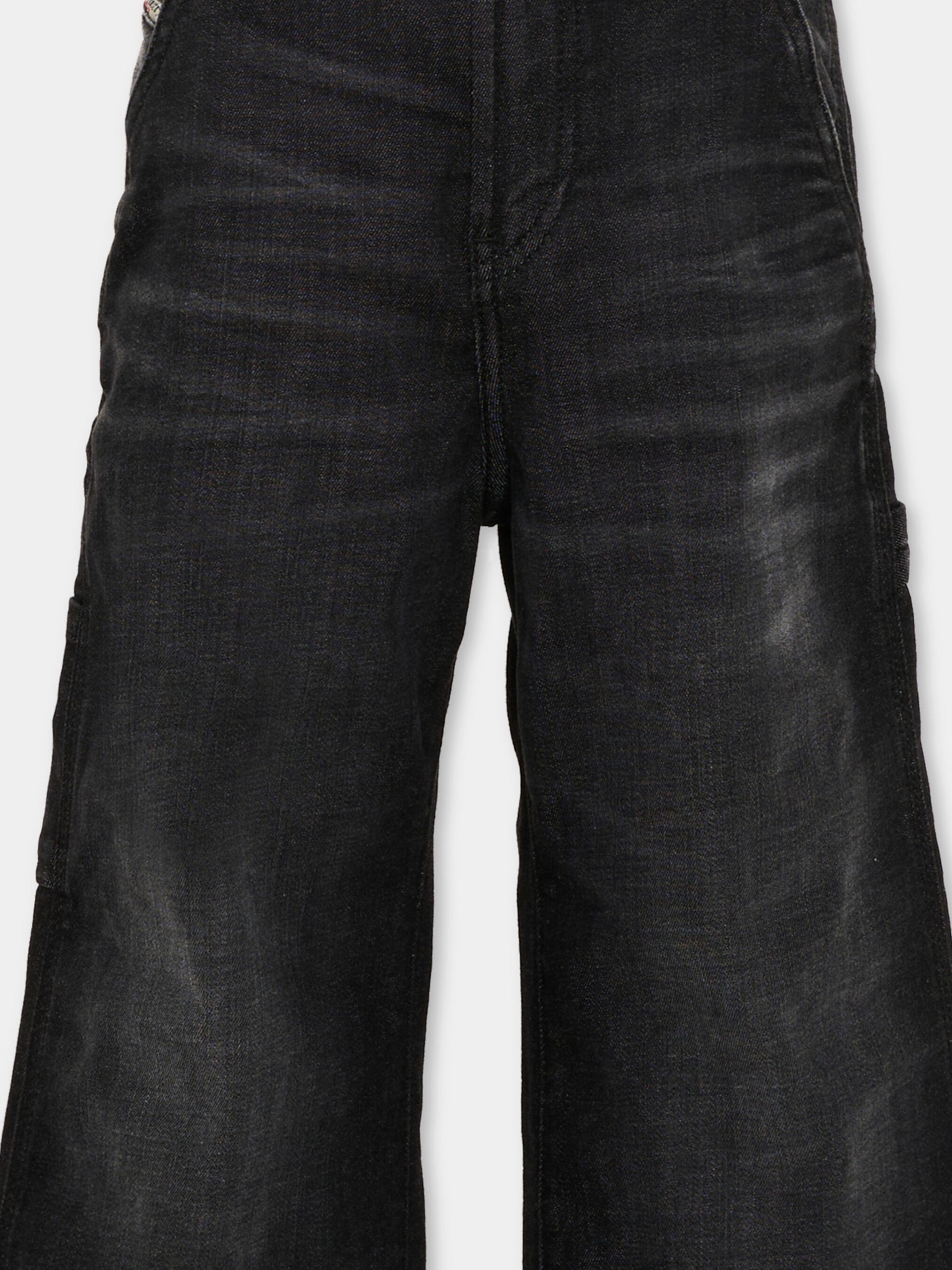 Jeans neri per bambina con logo,Diesel,J02349 KXBSK K02