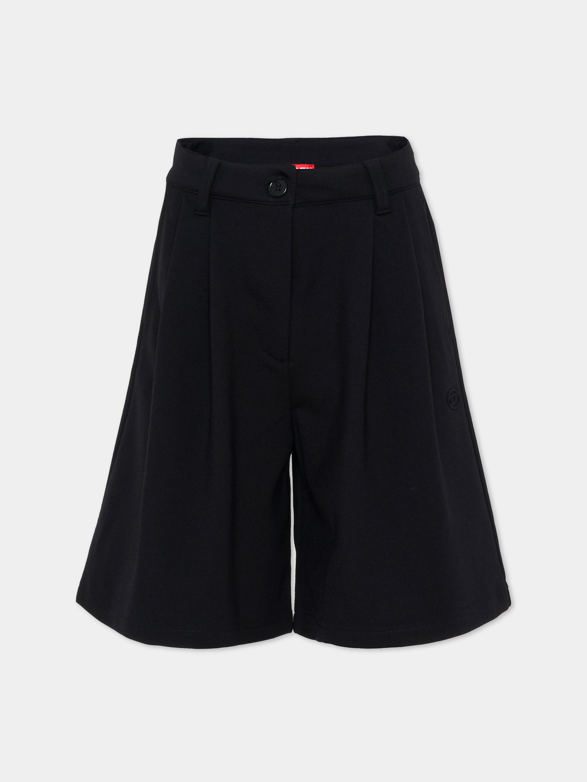 Shorts neri per bambina con logo,Diesel,J02674 KYATE K900