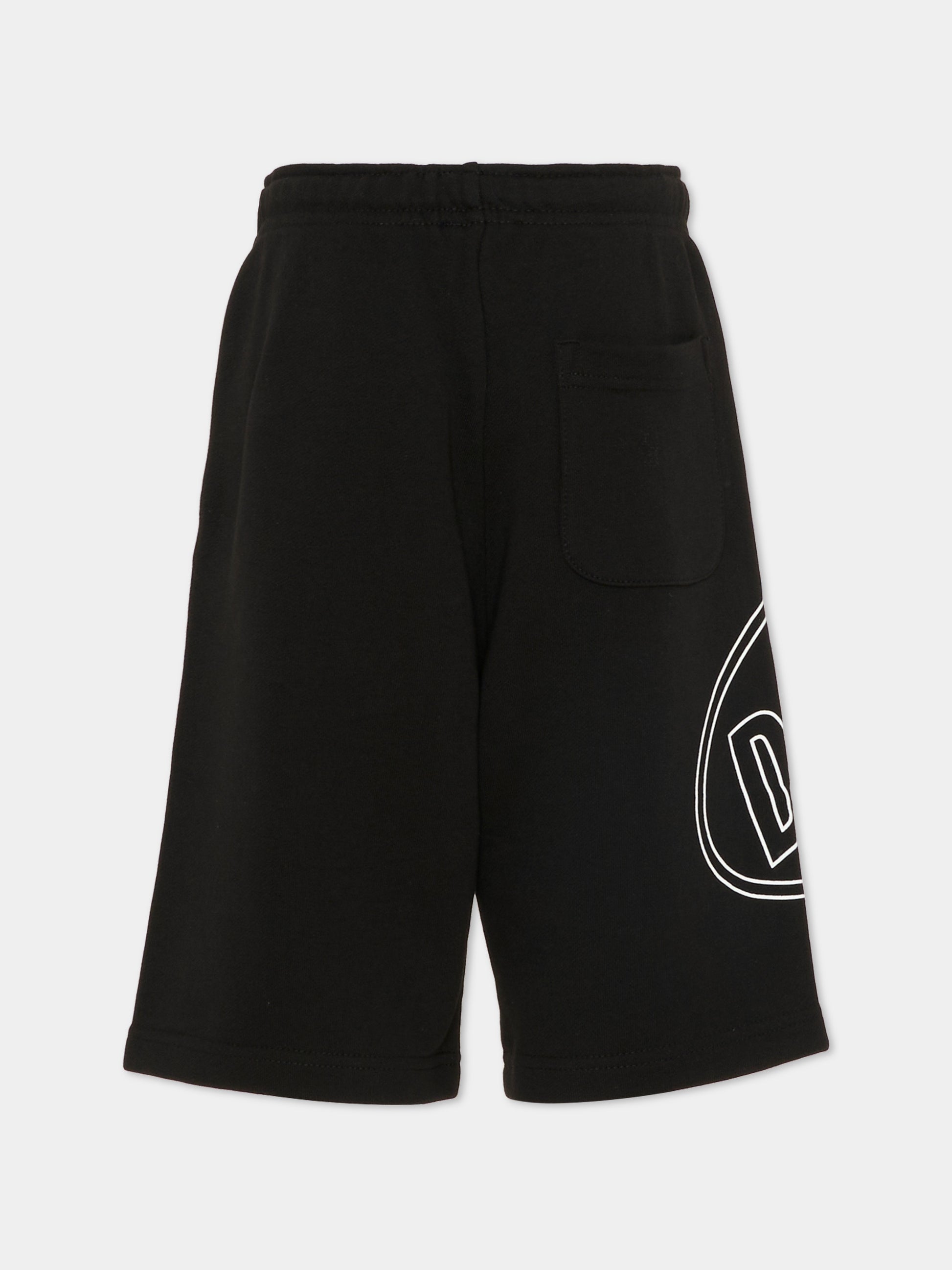Shorts neri per bambino con logo,Diesel,J02676 0GEAD K900