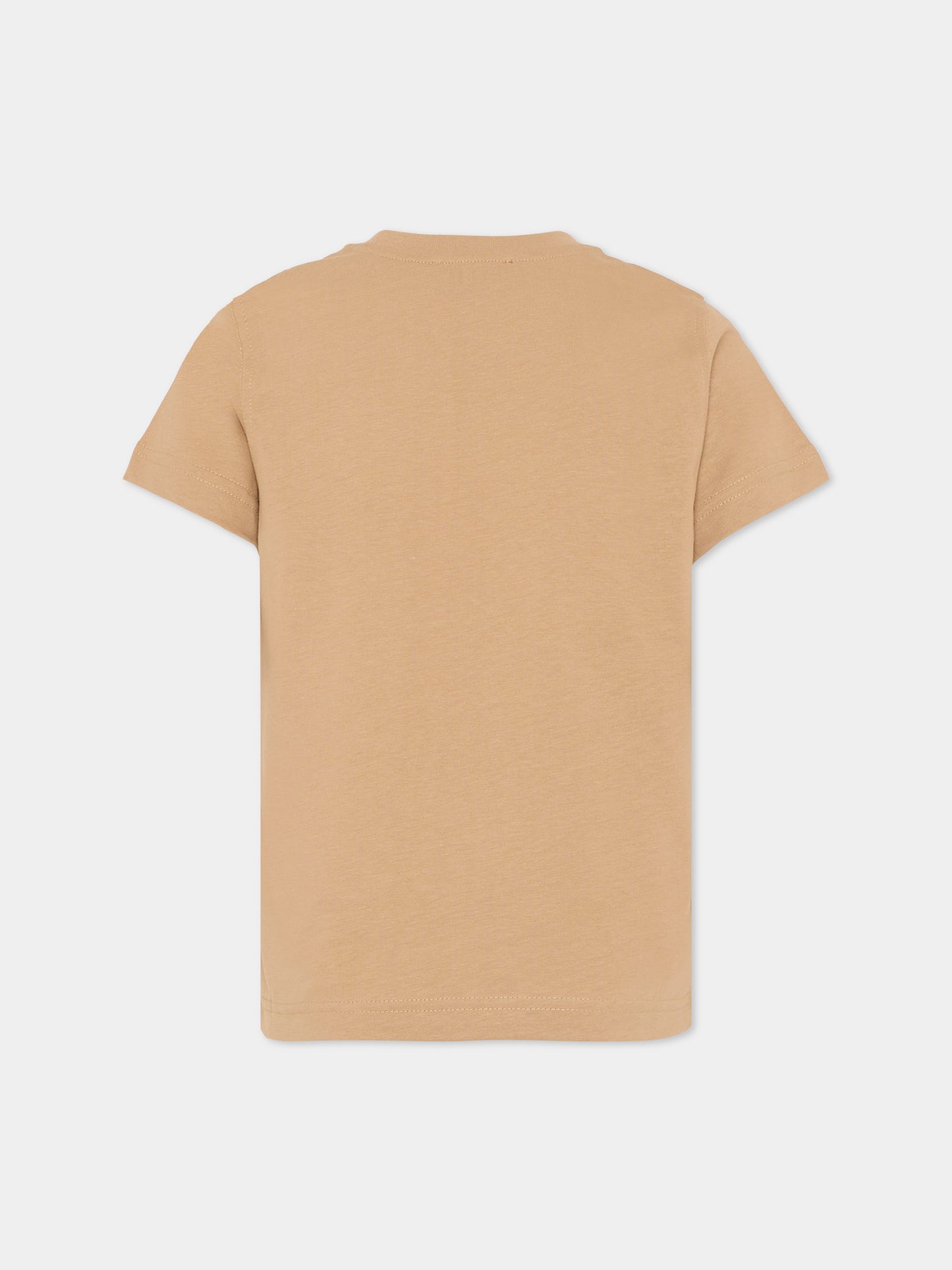 T-shirt beige per bambini con logo,Diesel,J02771 0CATM K726