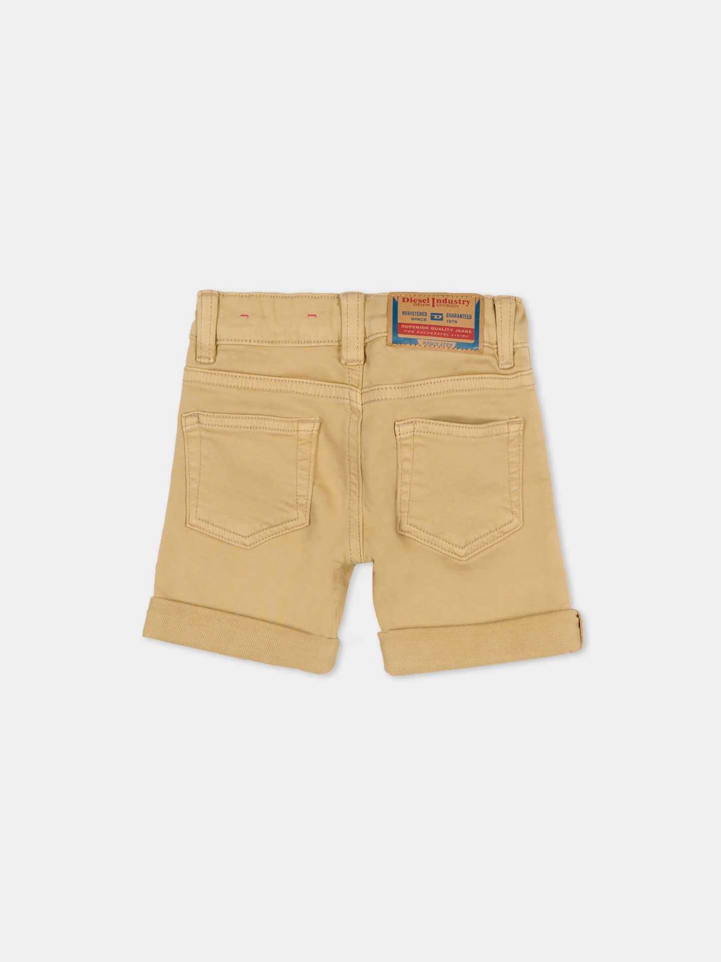 Shorts beige per neonati con logo,Diesel,K00362 KXBR6 K708