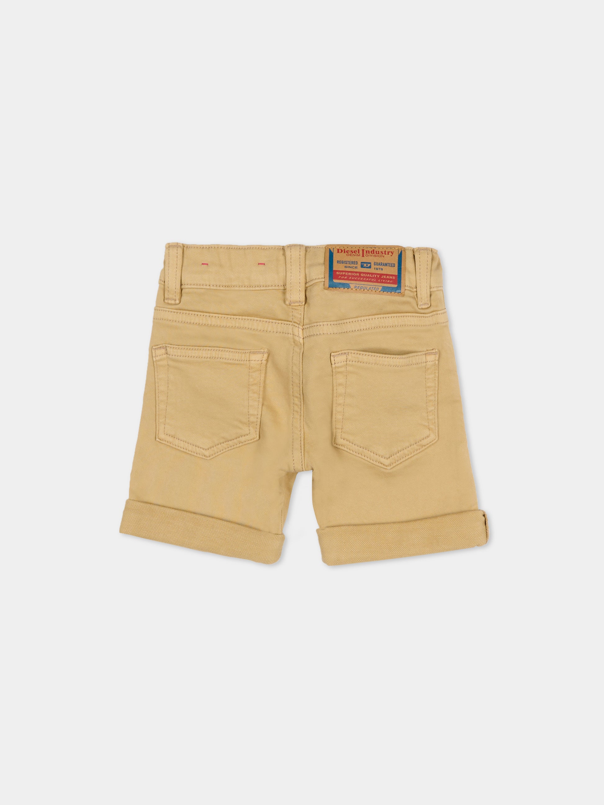 Shorts beige per neonati con logo,Diesel,K00362 KXBR6 K708