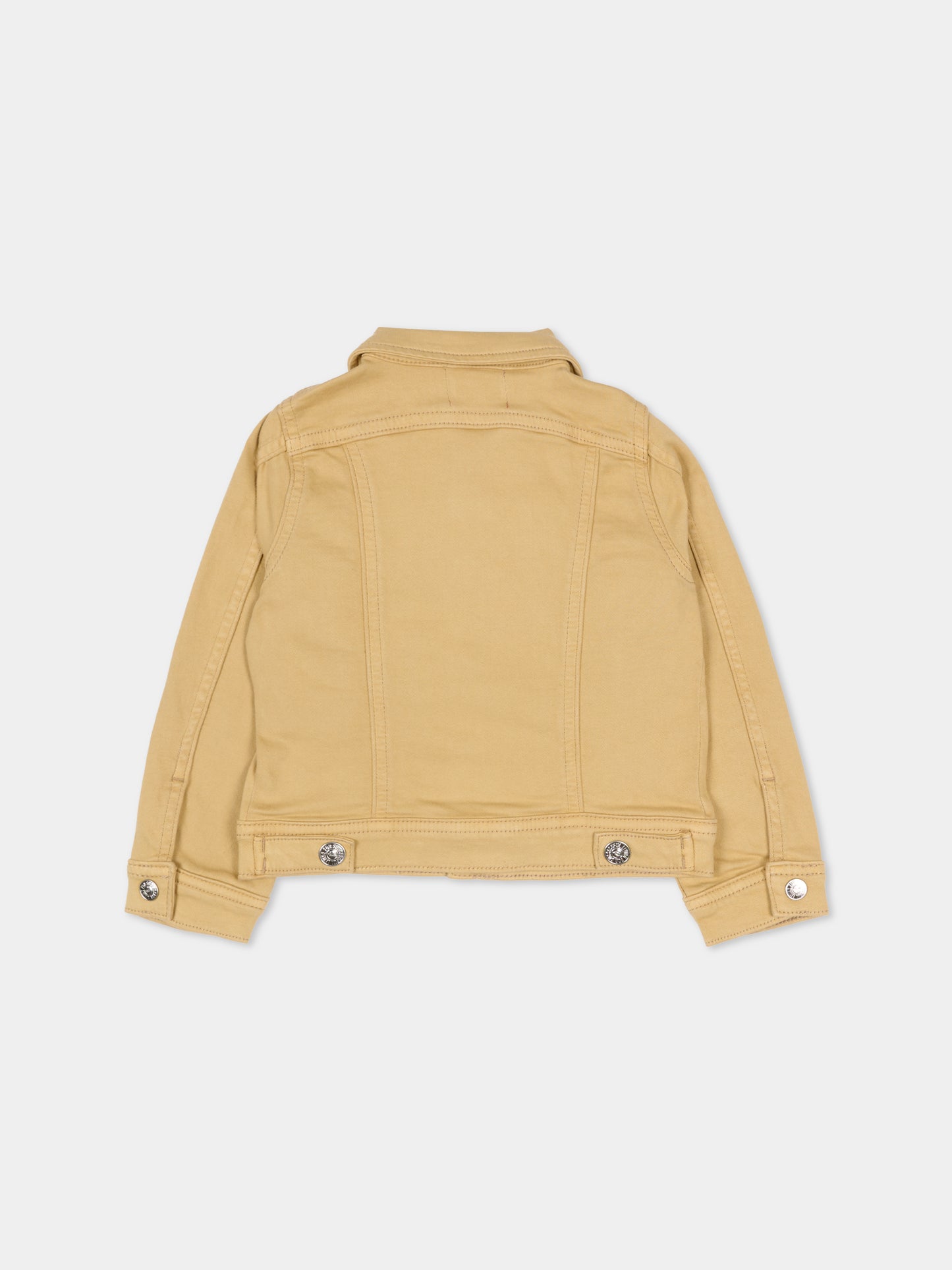 Giubbotto di jeans beige per neonati con logo,Diesel,K00727 KXBR6 K708