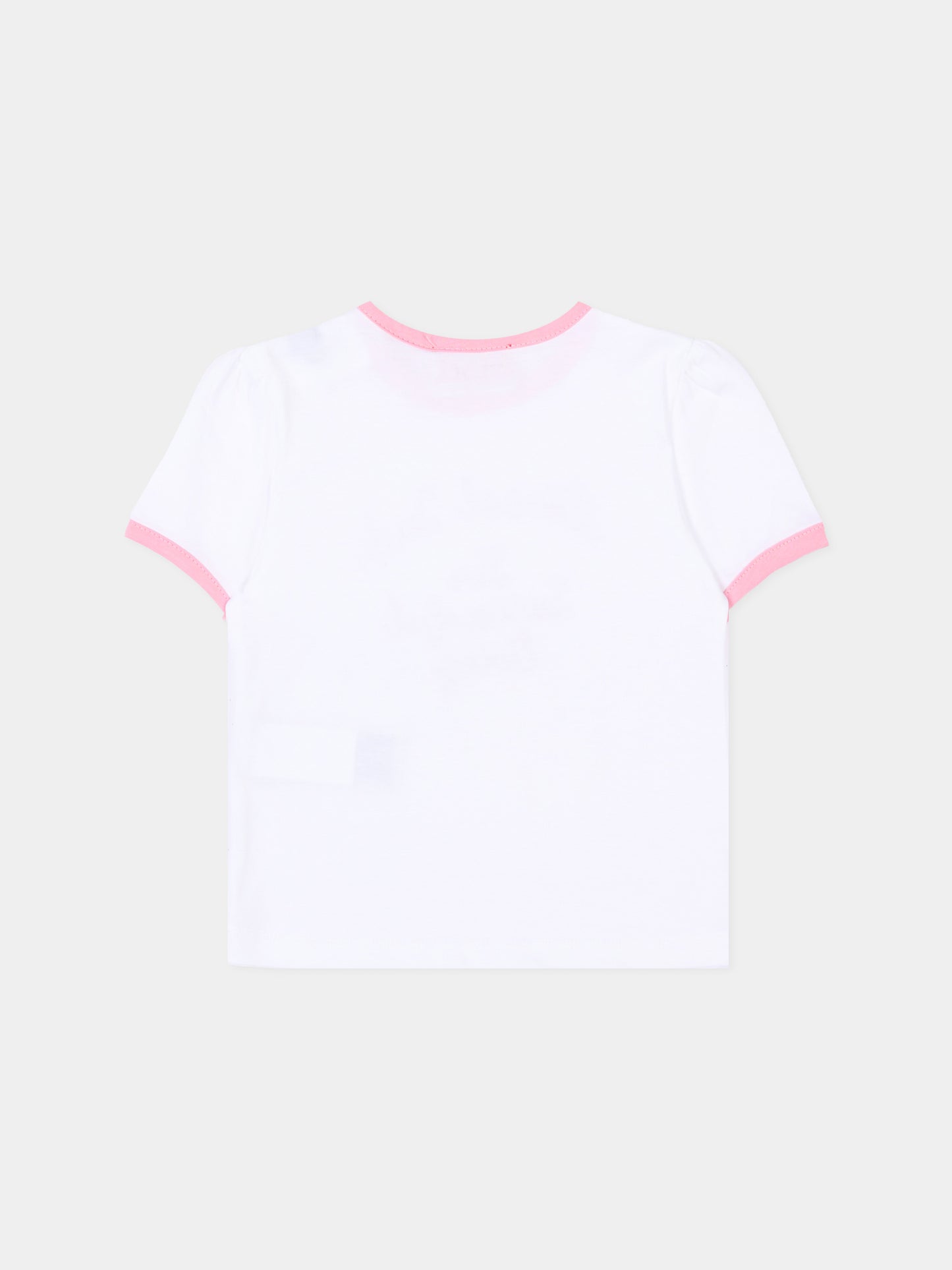 T-Shirt bianca per neonata con logo,Diesel,K00768 00YI9 K100