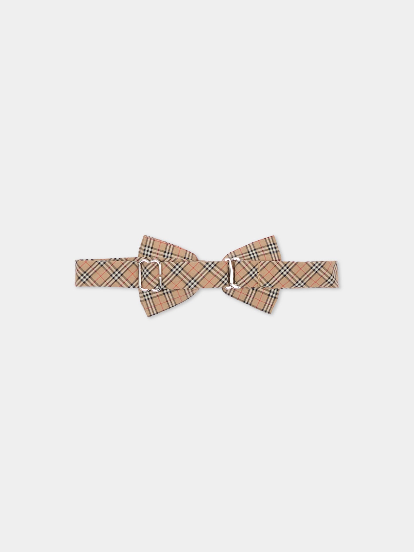 Papillon beige per bambino con check vintage,Burberry Kids,8117780 A7028