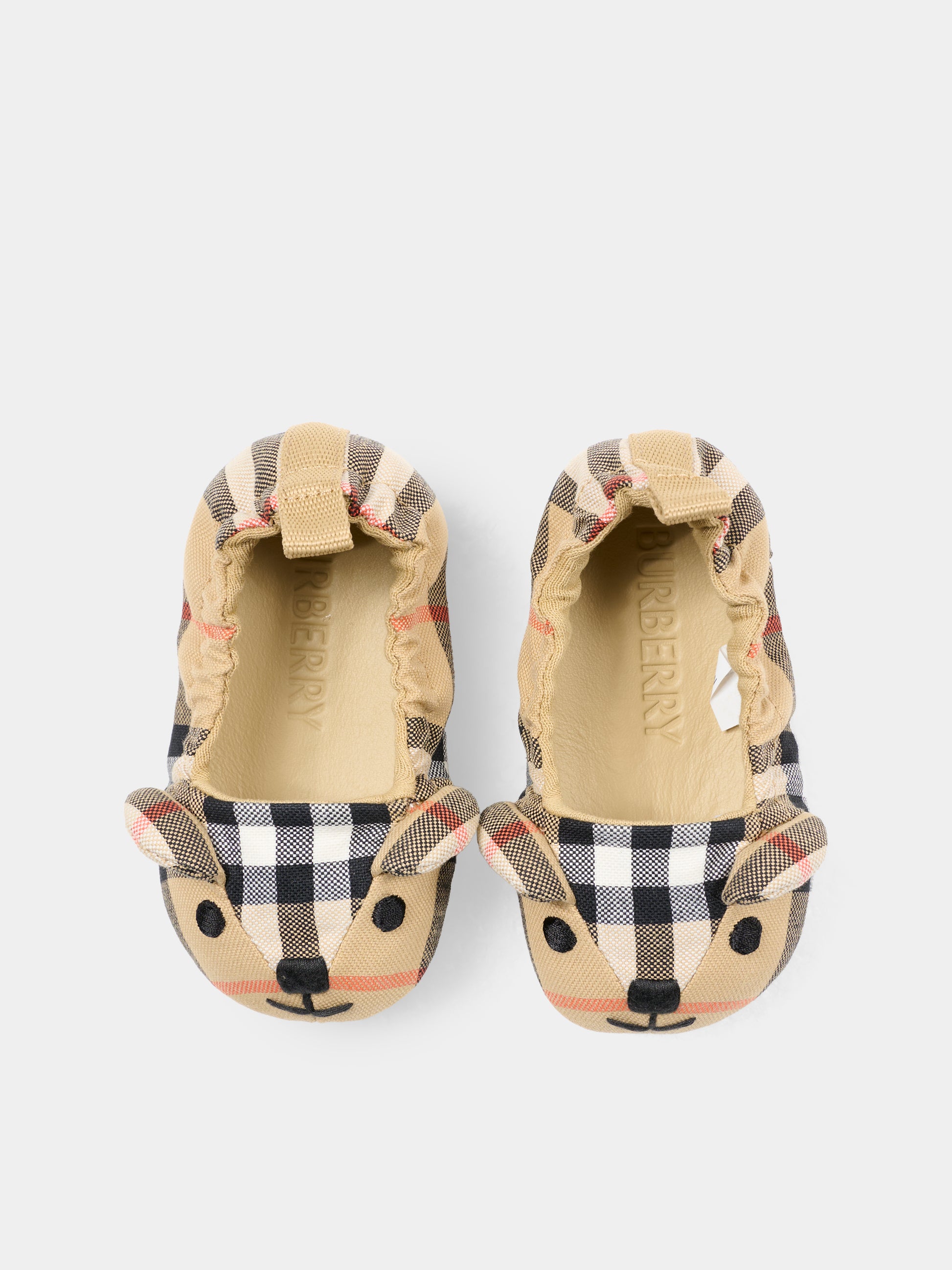Ballerine beige per neonata con check vintage,Burberry Kids,8118228 B9368