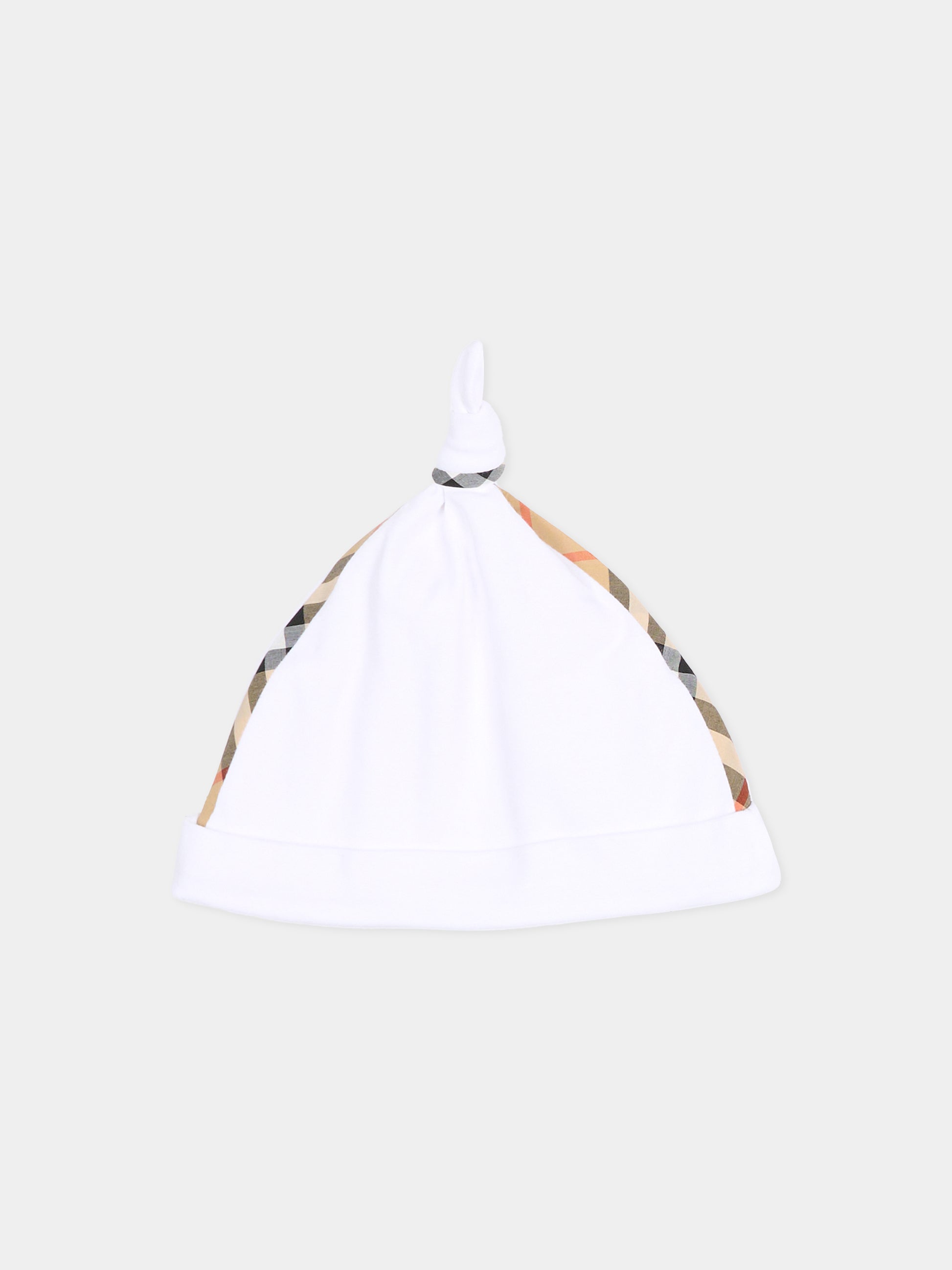 Set tutine bianca per neonati con check vintage,Burberry Kids,8119819 A1464