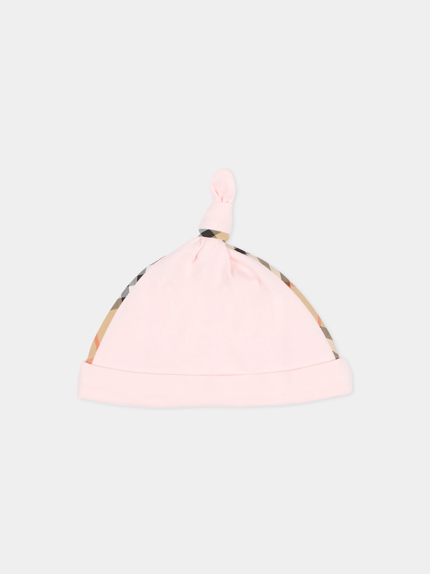 Pink romper set for Baby Girl with vintage check
