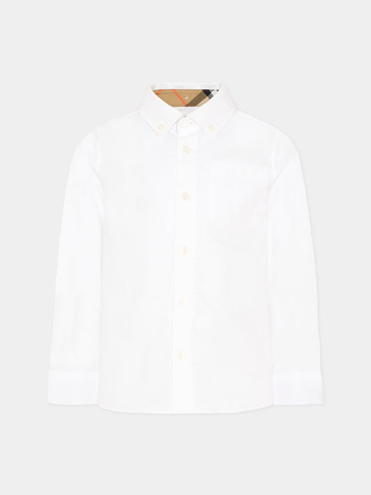 Camicia bianca per bambino,Burberry Kids,8117168 A1464