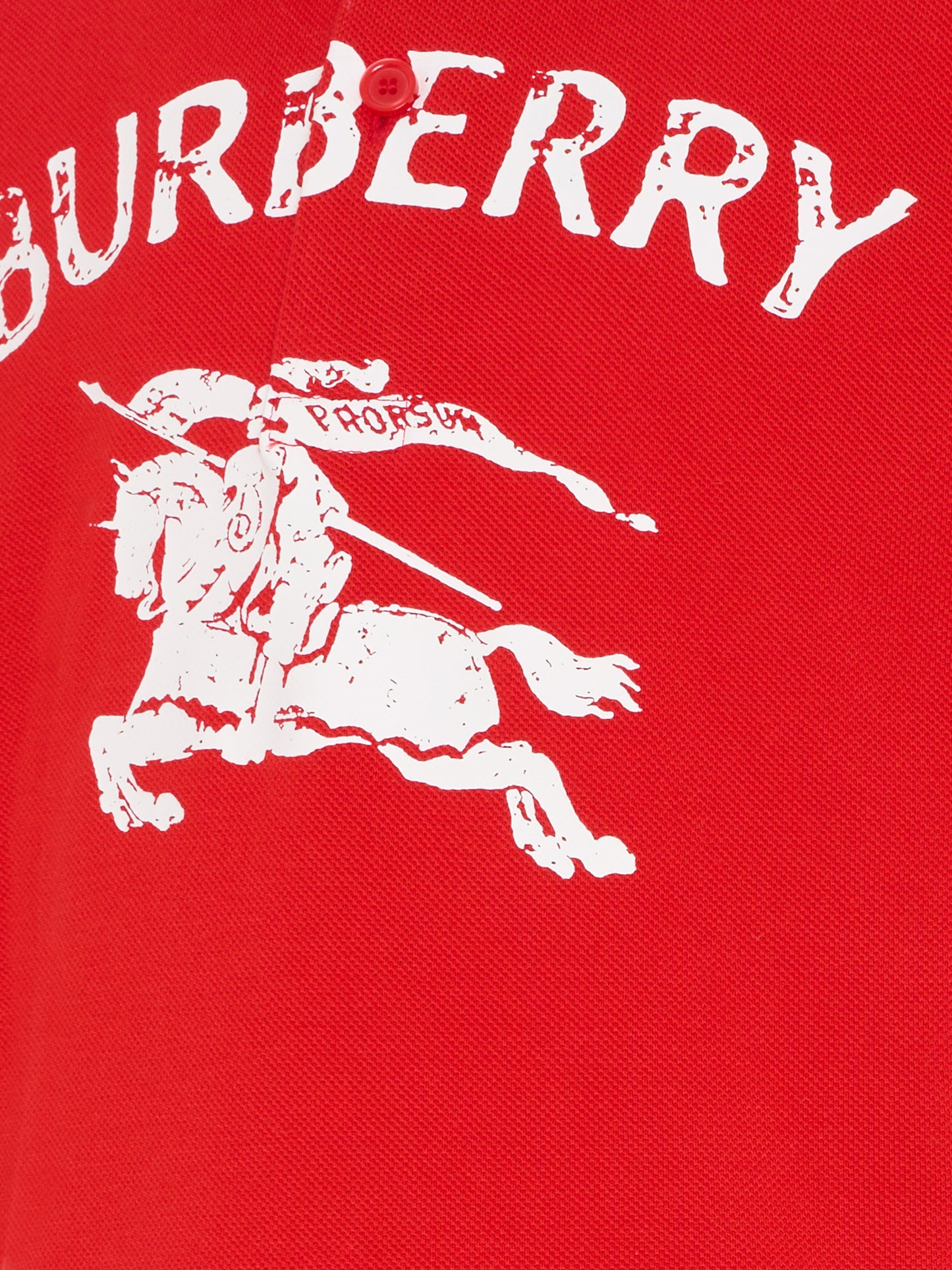 Polo rossa per bambino con cavaliere equestre,Burberry Kids,8117354 B7308