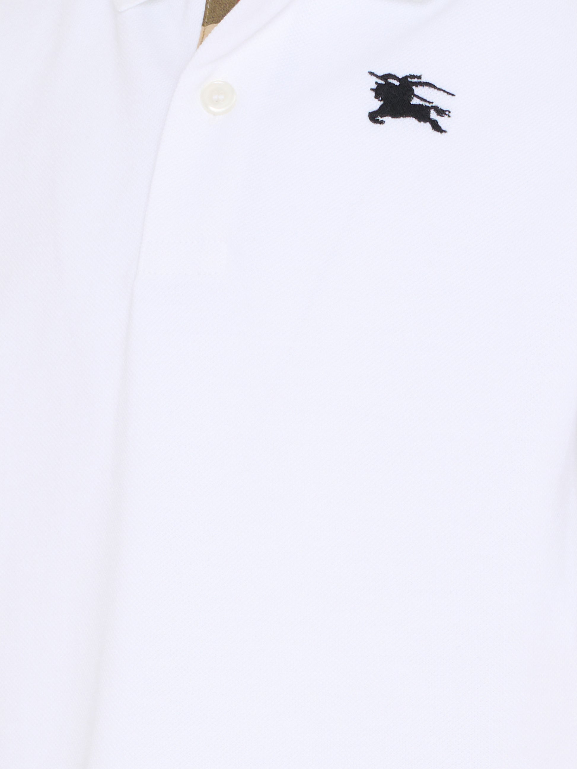 Polo bianca per bambini con cavaliere equestre,Burberry Kids,8117368 A1464