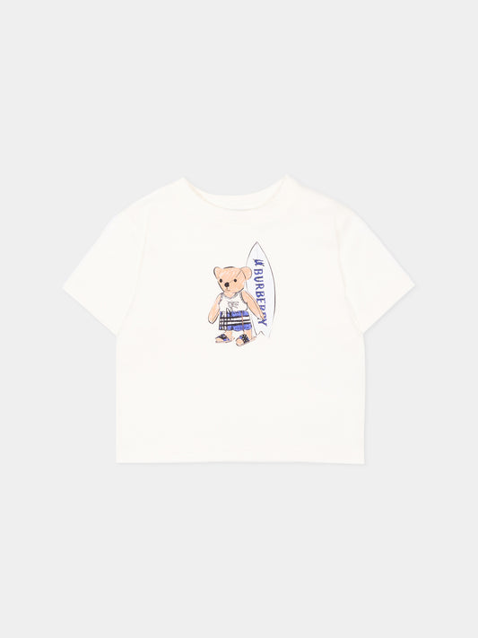T-Shirt avorio  Thomas  per neonata,Burberry Kids,8121289 A2014