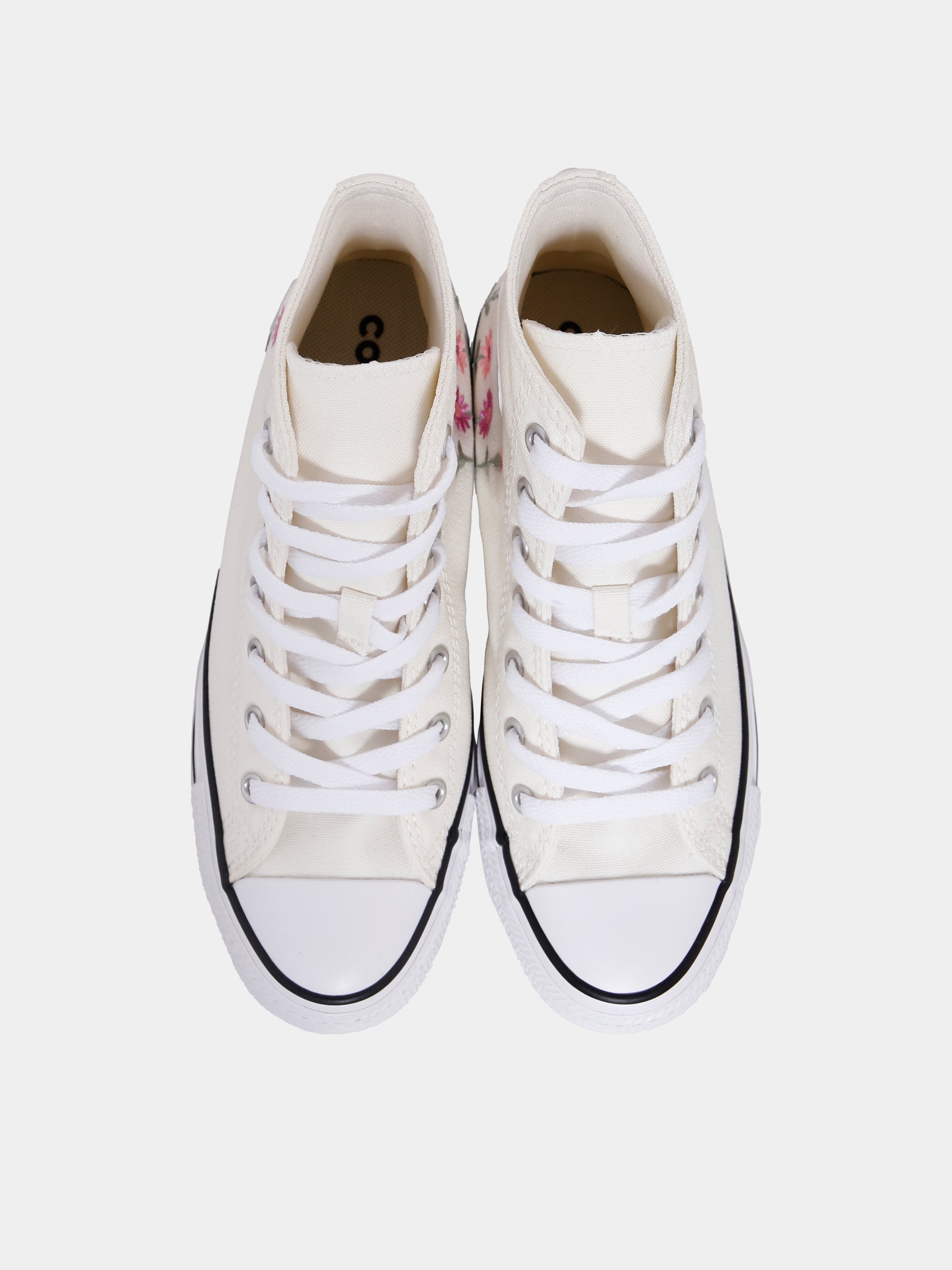 Sneakers Chuck Taylor All Star avorio per bambina con fiori ricamati,Converse,A11774C