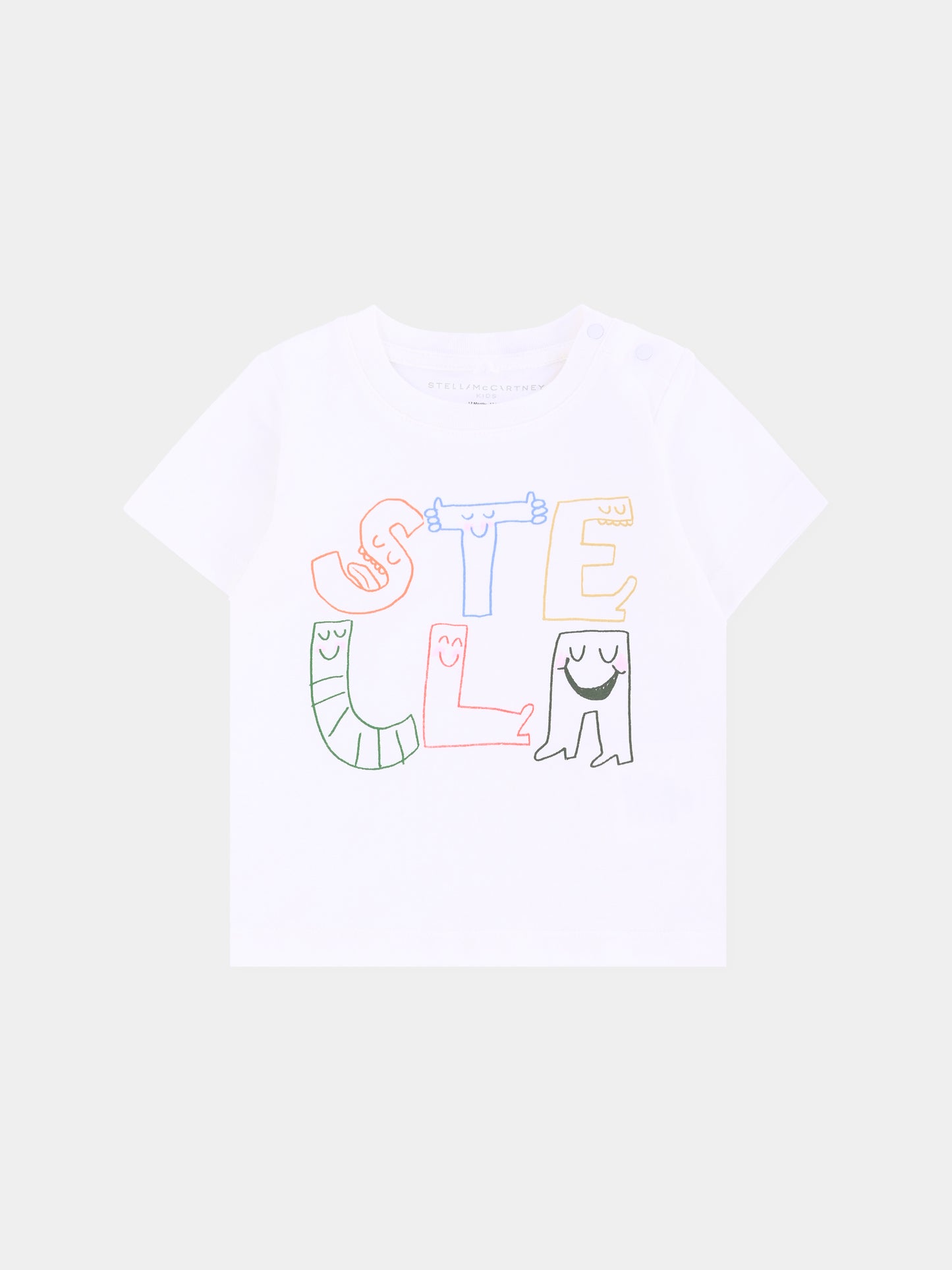 T-shirt avorio per neonati con logo,Stella Mccartney Kids,TW8591 Z0434 101