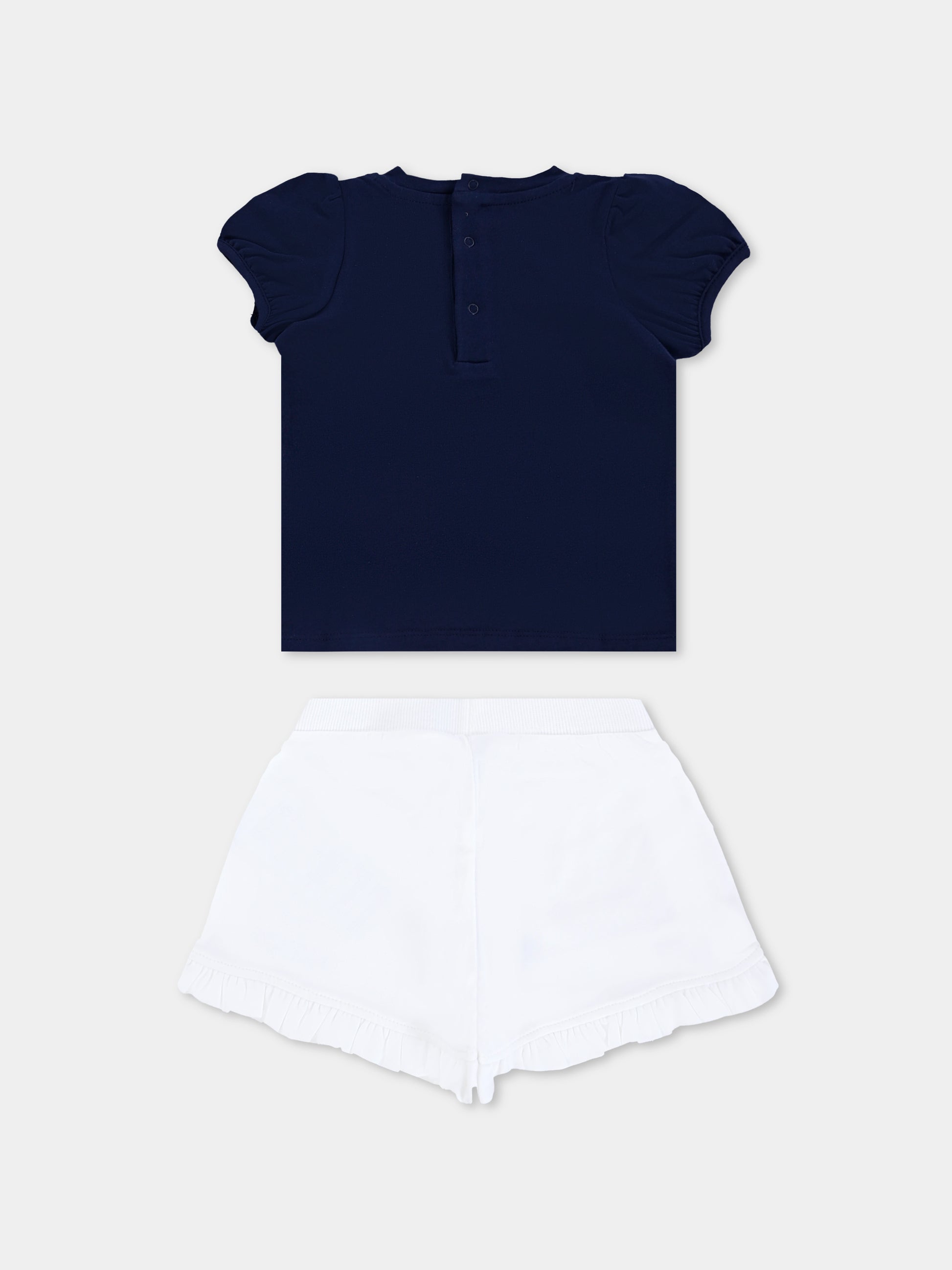 Completo blu per neonata con Teddy Bear,Moschino Kids,MAG01O LBA00 85269