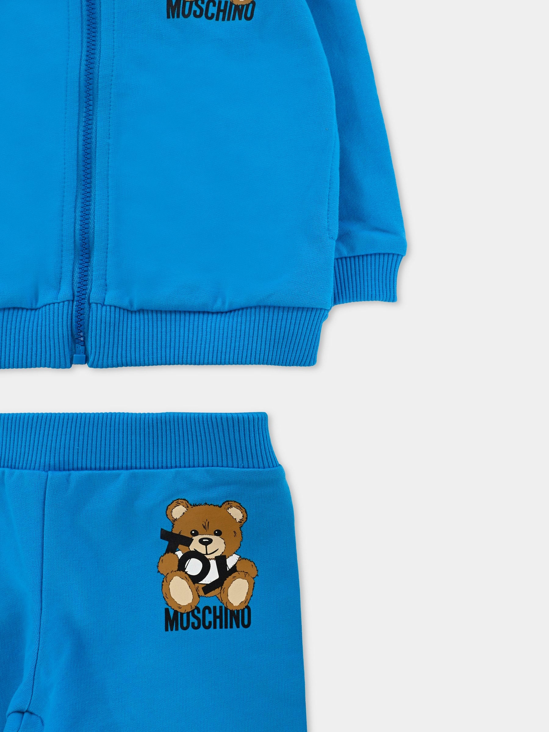 Completo celeste per neonato con Teddy Bear,Moschino Kids,MMK04R LCA19 41047