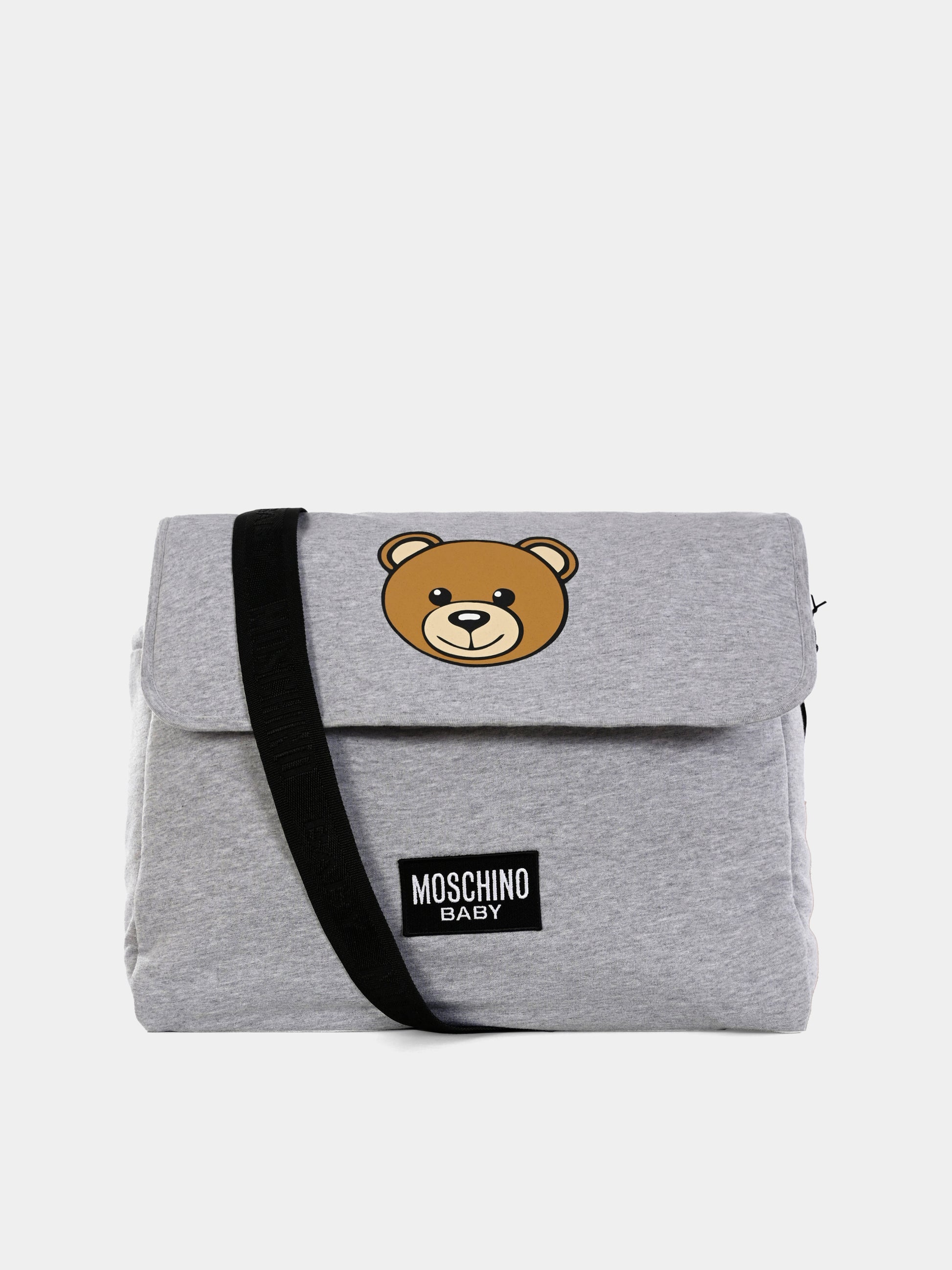 Borsa mamma grigia per neonato con Teddy Bear,Moschino Kids,MUX05B LCA19 60926