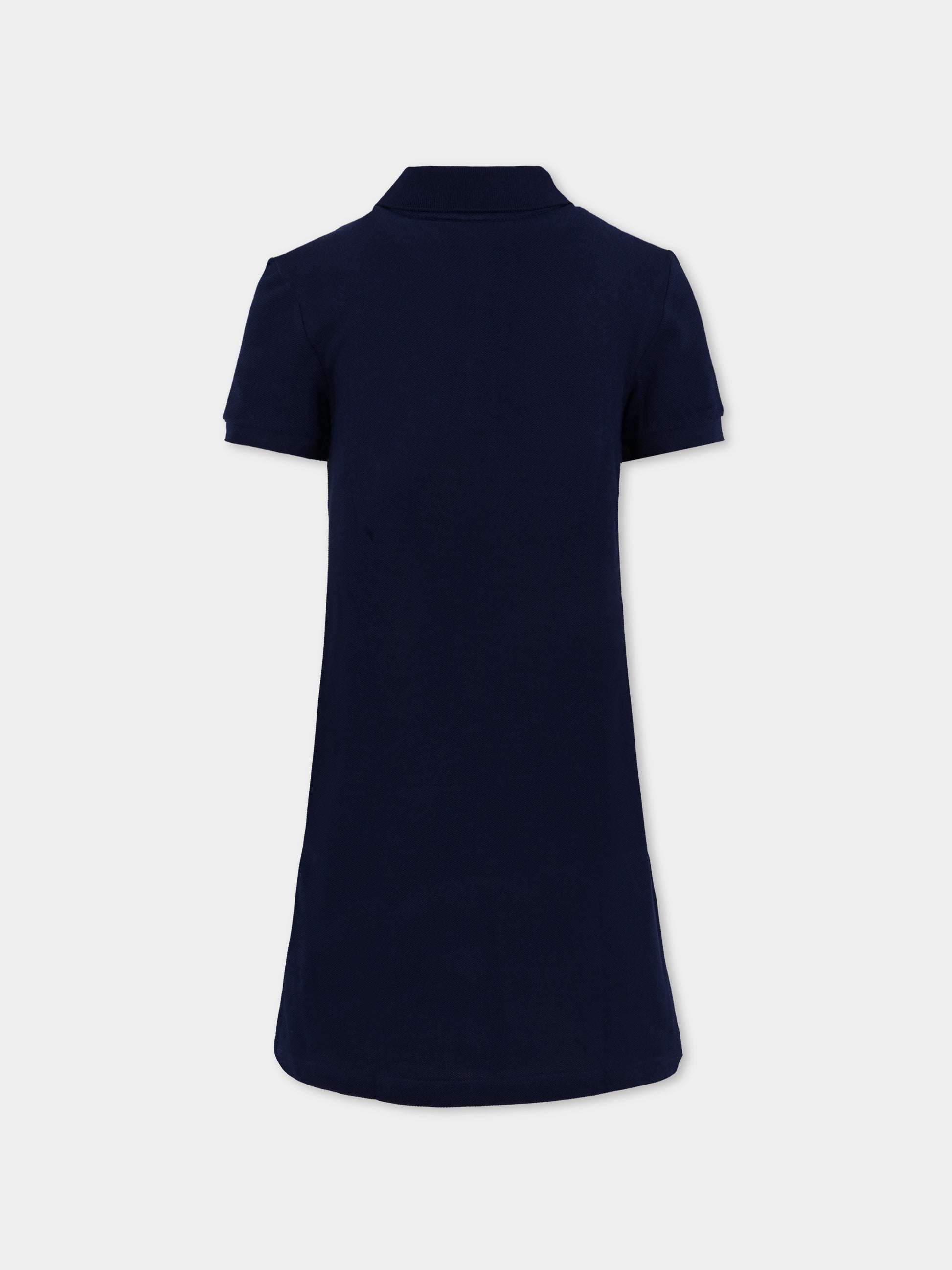 Vestito blu per bambina con coccodrillo,Lacoste,EJ2816 166