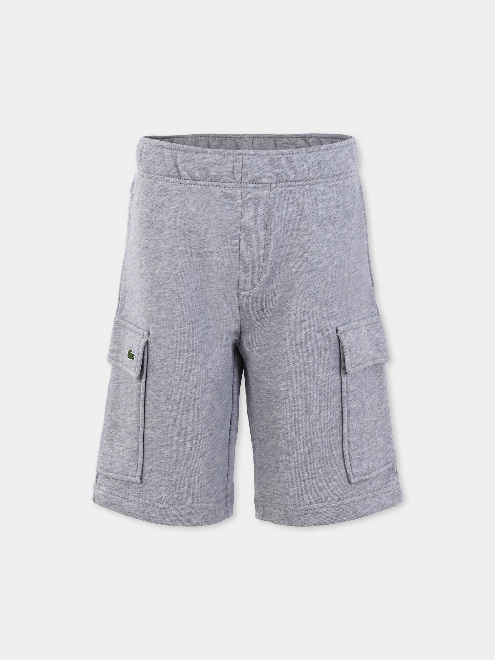 Shorts grigi per bambino con coccodrillo,Lacoste,GJ7372 CCA