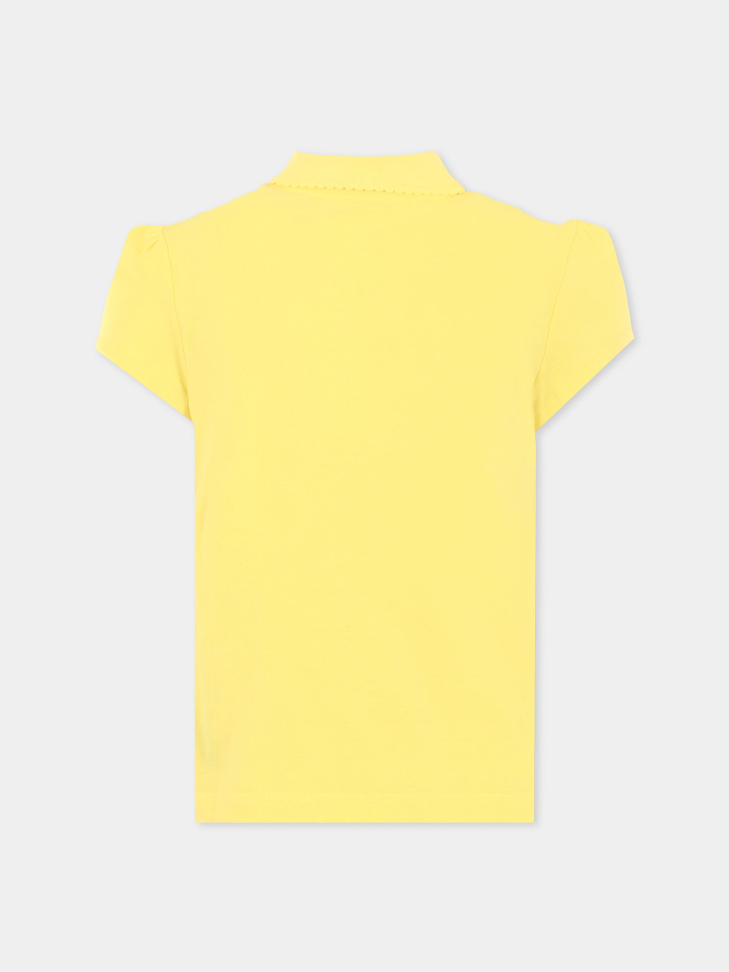 Polo gialla per bambina con coccodrillo,Lacoste,PJ3594 107