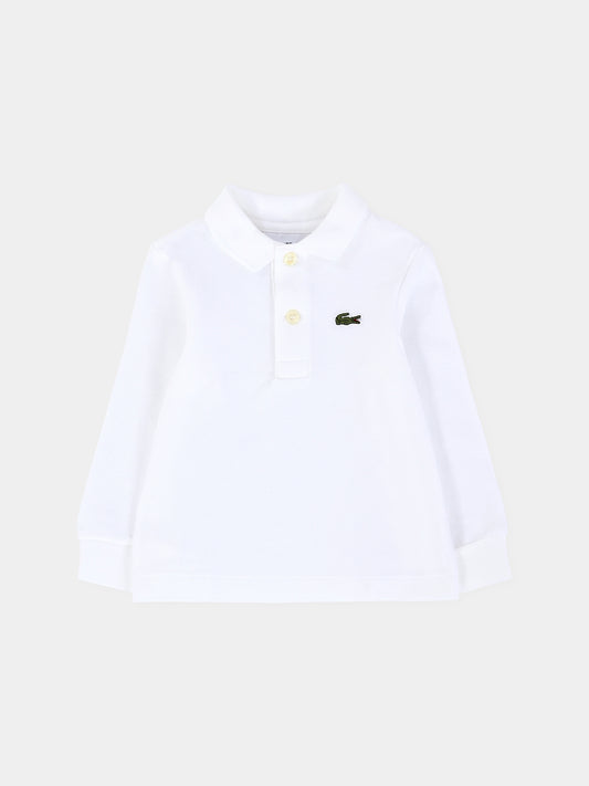 Polo bianca per neonato con coccodrillo,Lacoste,PJ8915 001 -B