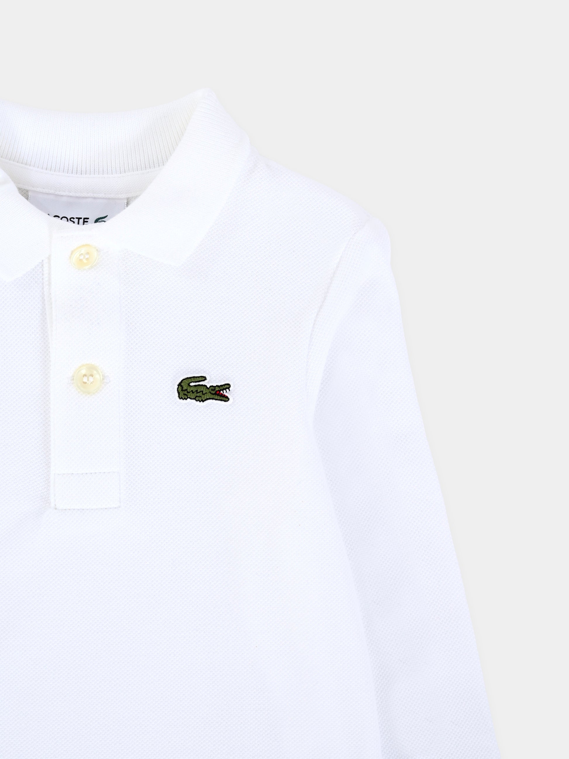 Polo bianca per neonato con coccodrillo,Lacoste,PJ8915 001 -B