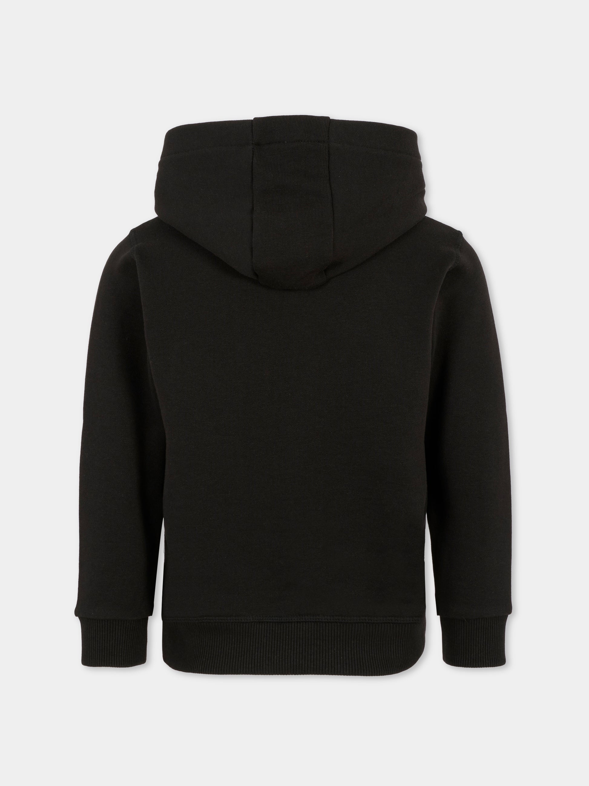 Felpa nera per bambino con logo,Hugo,G00349 09B