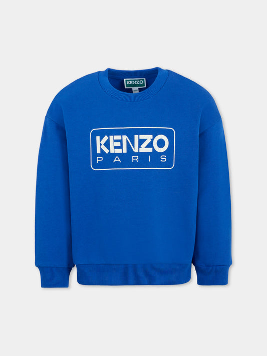 Felpa blu per bambini con logo,Kenzo Kids,K61133 829