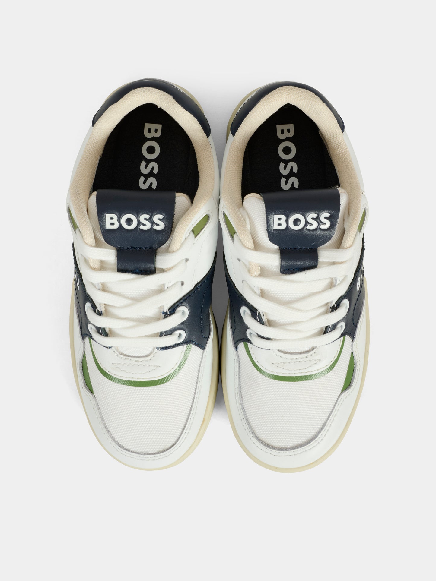 Sneakers bianche per bambino con logo,Boss,J51659 10P