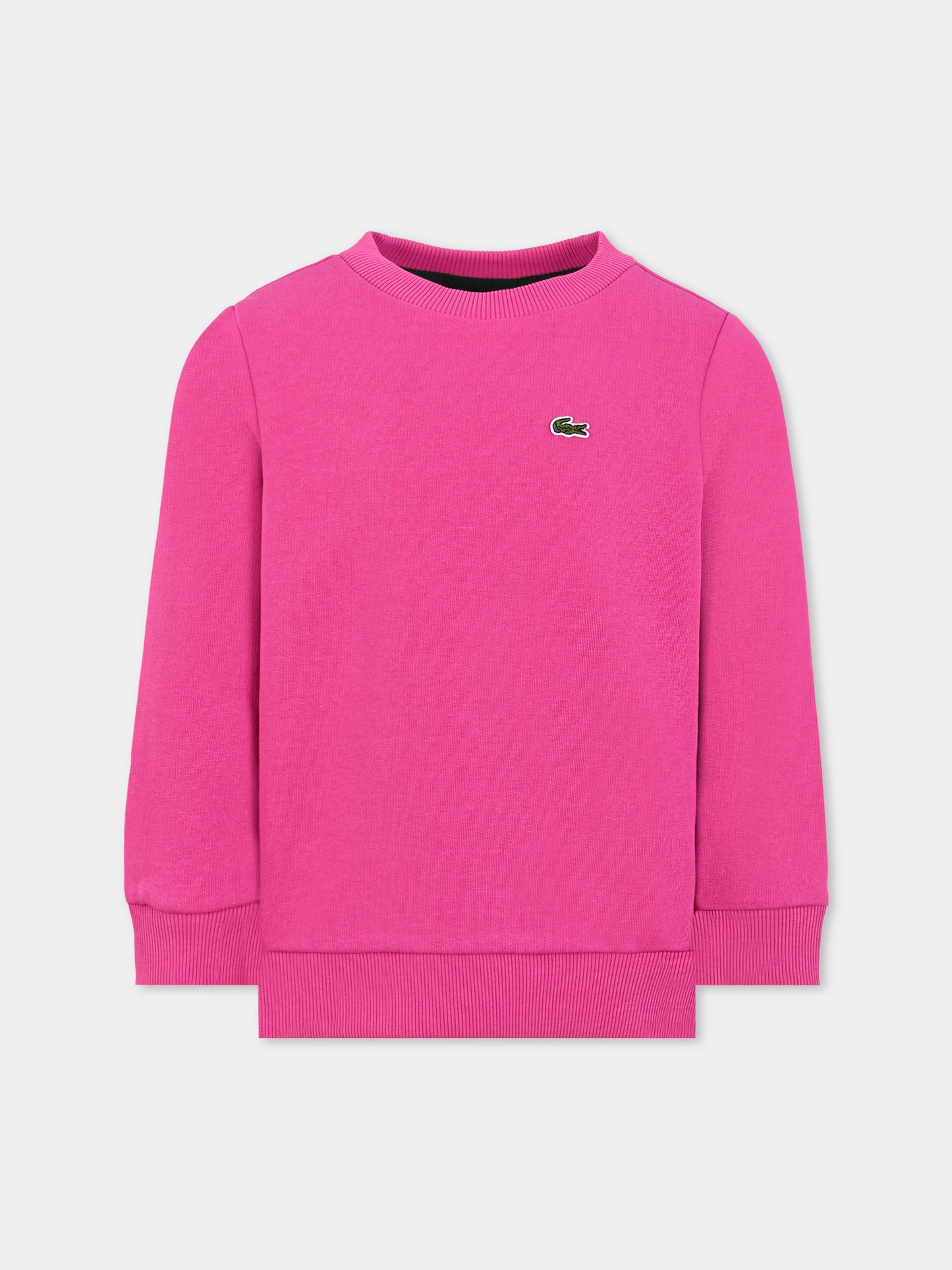 Felpa fucsia per bambina con coccodrillo,Lacoste,SJ5284 I1L