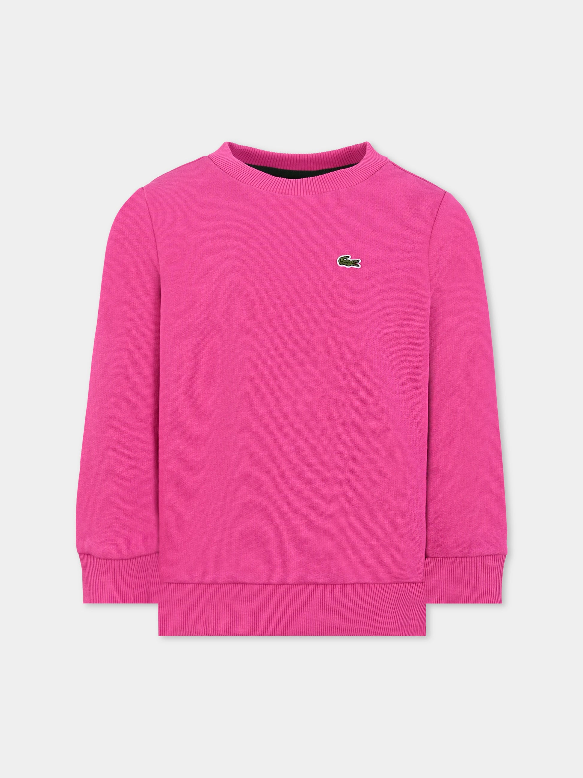 Felpa fucsia per bambina con coccodrillo,Lacoste,SJ5284 I1L