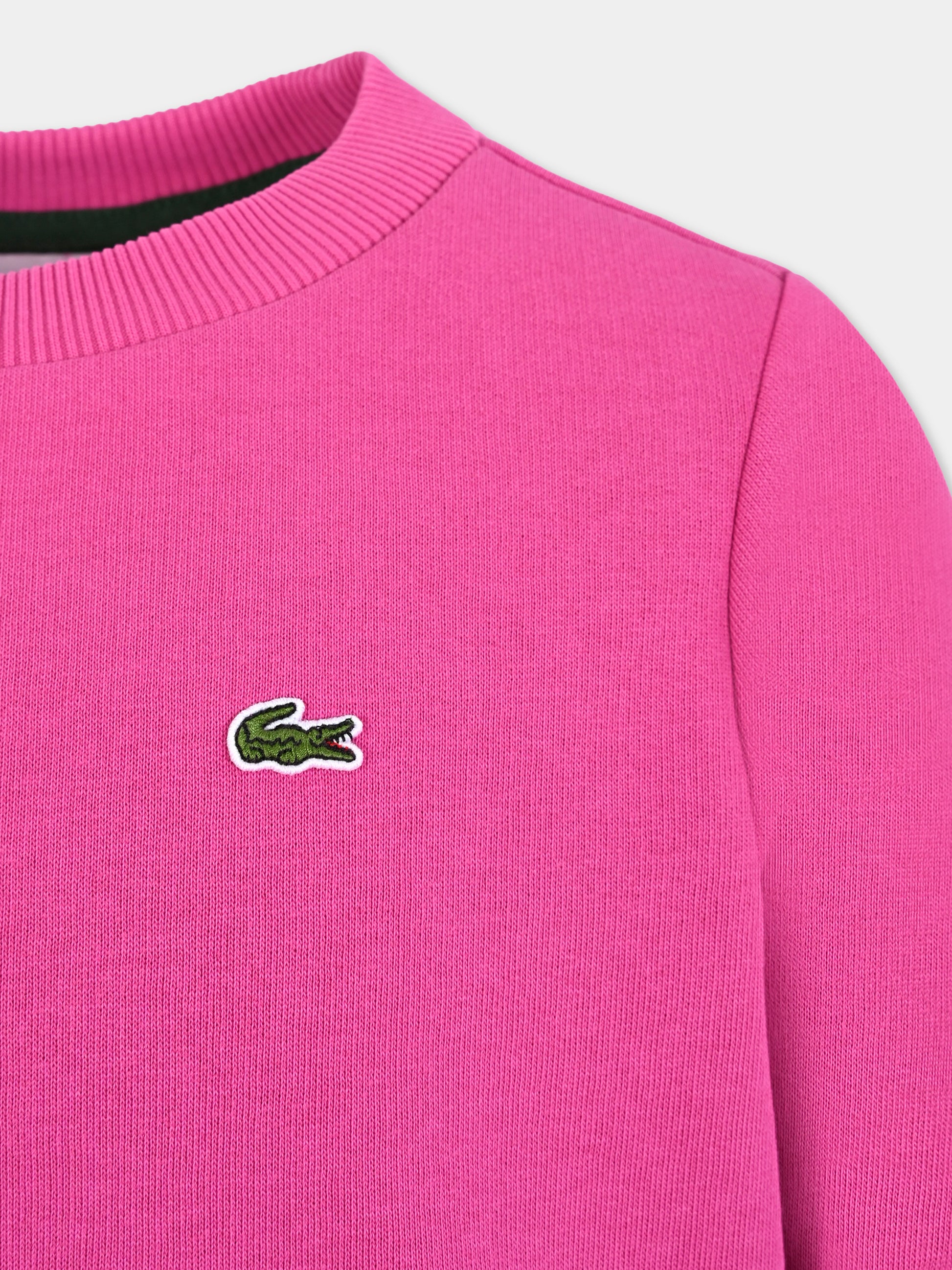 Felpa fucsia per bambina con coccodrillo,Lacoste,SJ5284 I1L