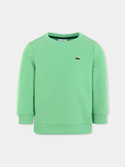 Felpa verde per bambini con coccodrillo,Lacoste,SJ5284 TTF
