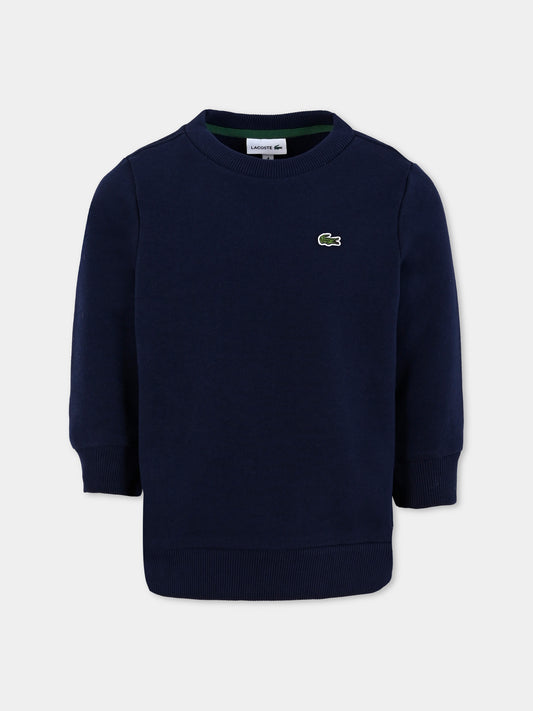 Felpa blu per bambini con coccodrillo,Lacoste,SJ5284 166