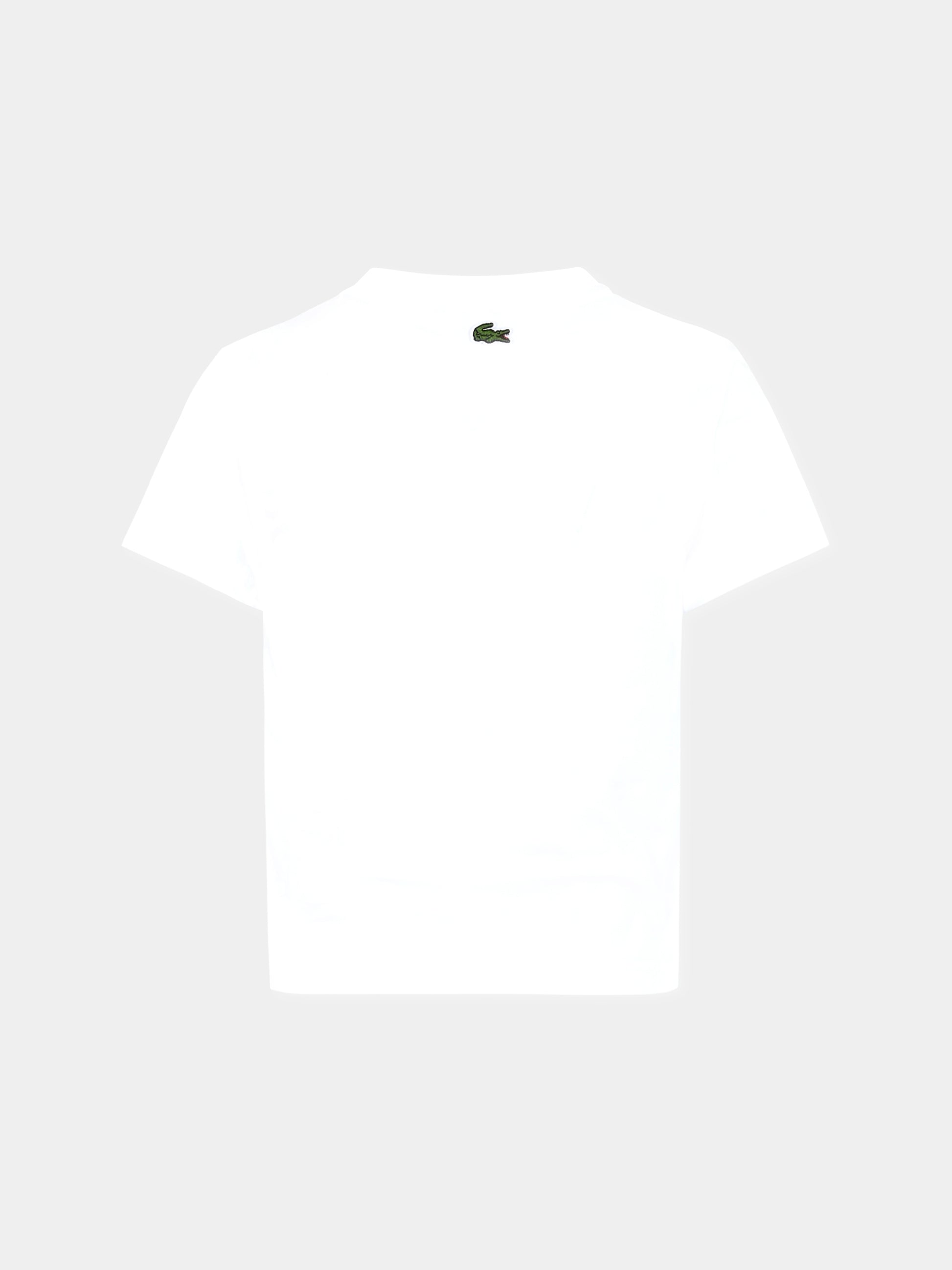 T-shirt bianca per bambini con coccodrillo verde,Lacoste,TJ8460 001