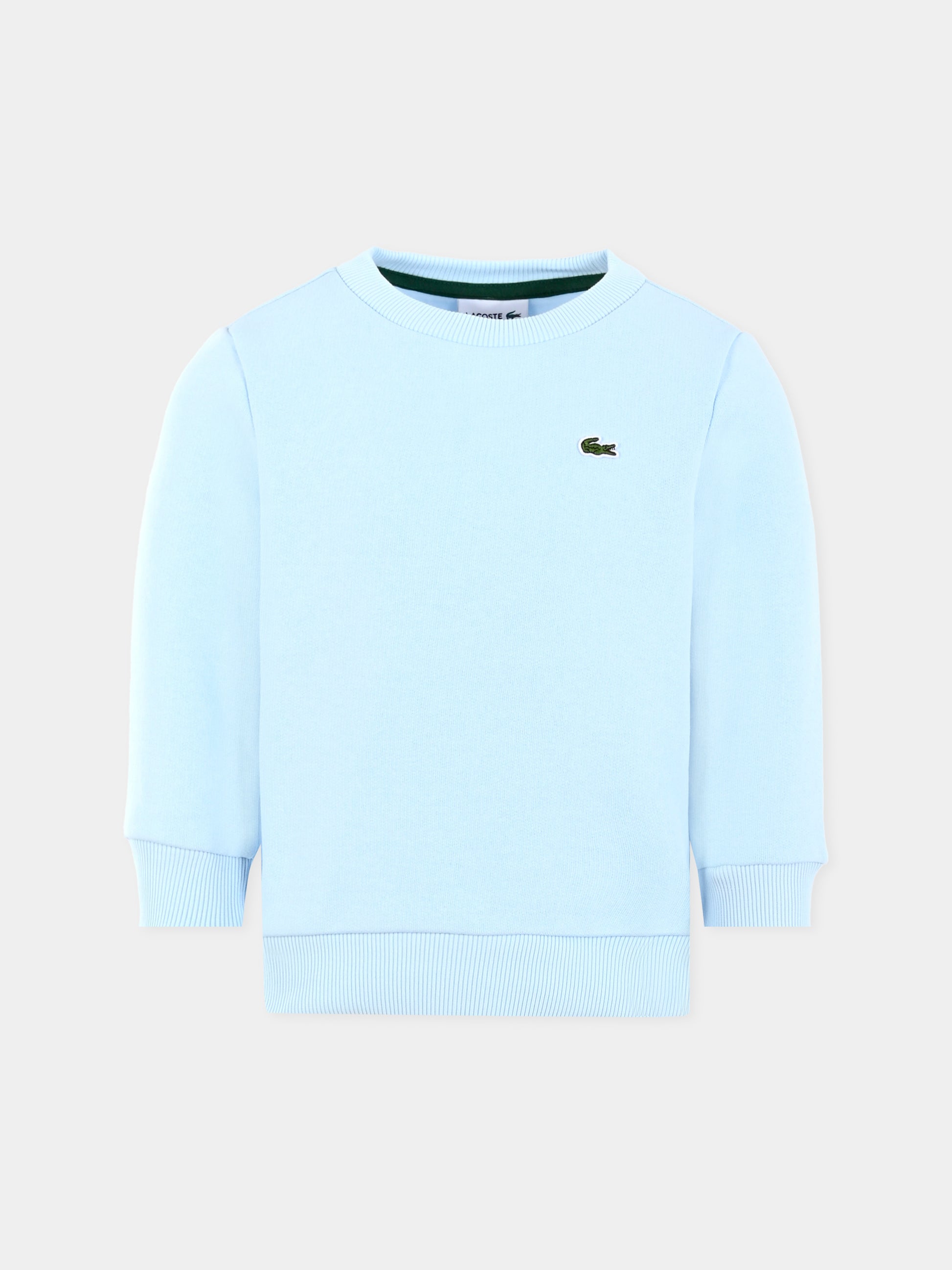 Felpa celeste per bambini con coccodrillo,Lacoste,SJ5284 T01