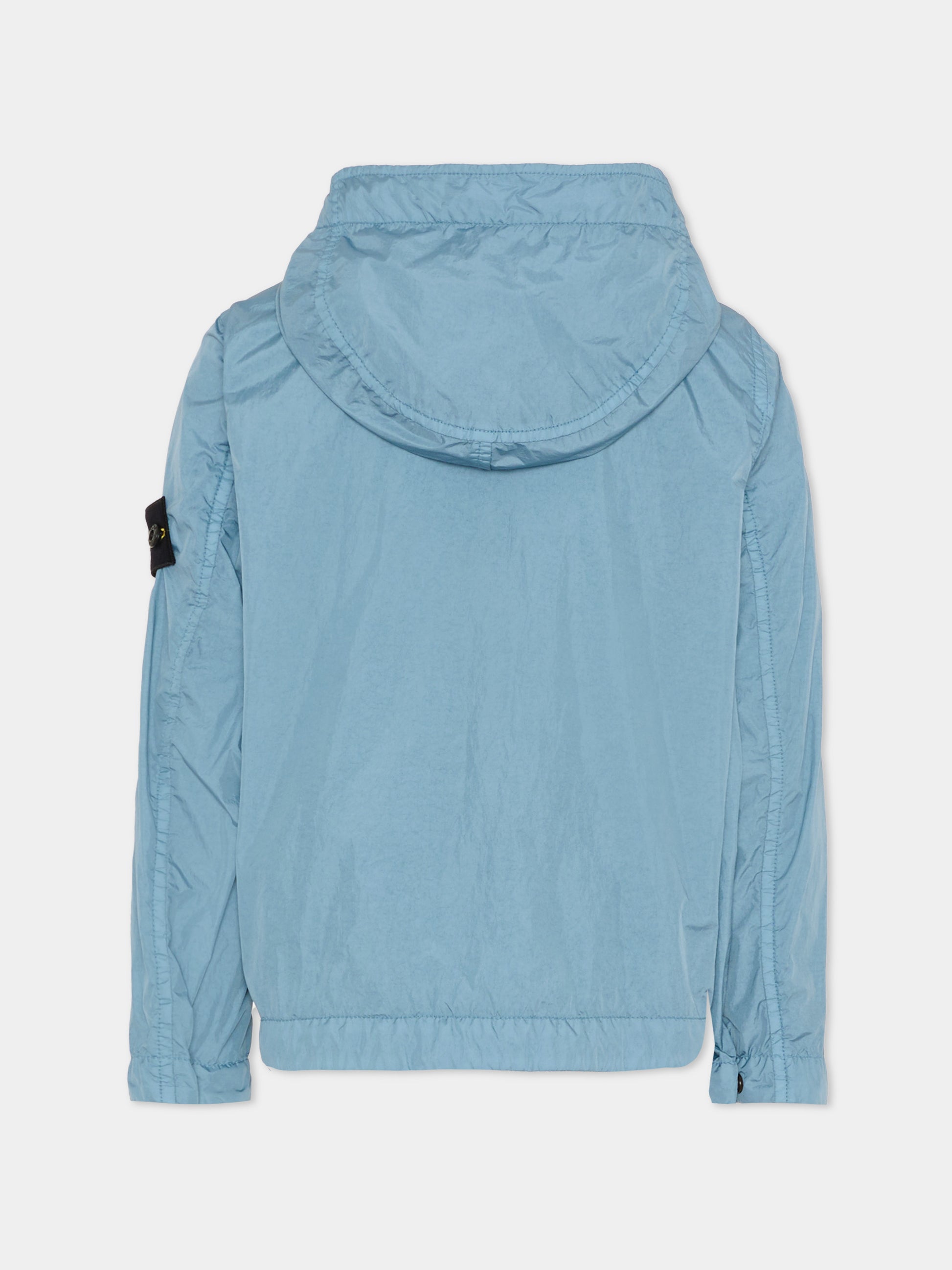Giacca a vento celeste per bambino con bussola,Stone Island Junior,L1S16 4100003 S0A23 - V004A