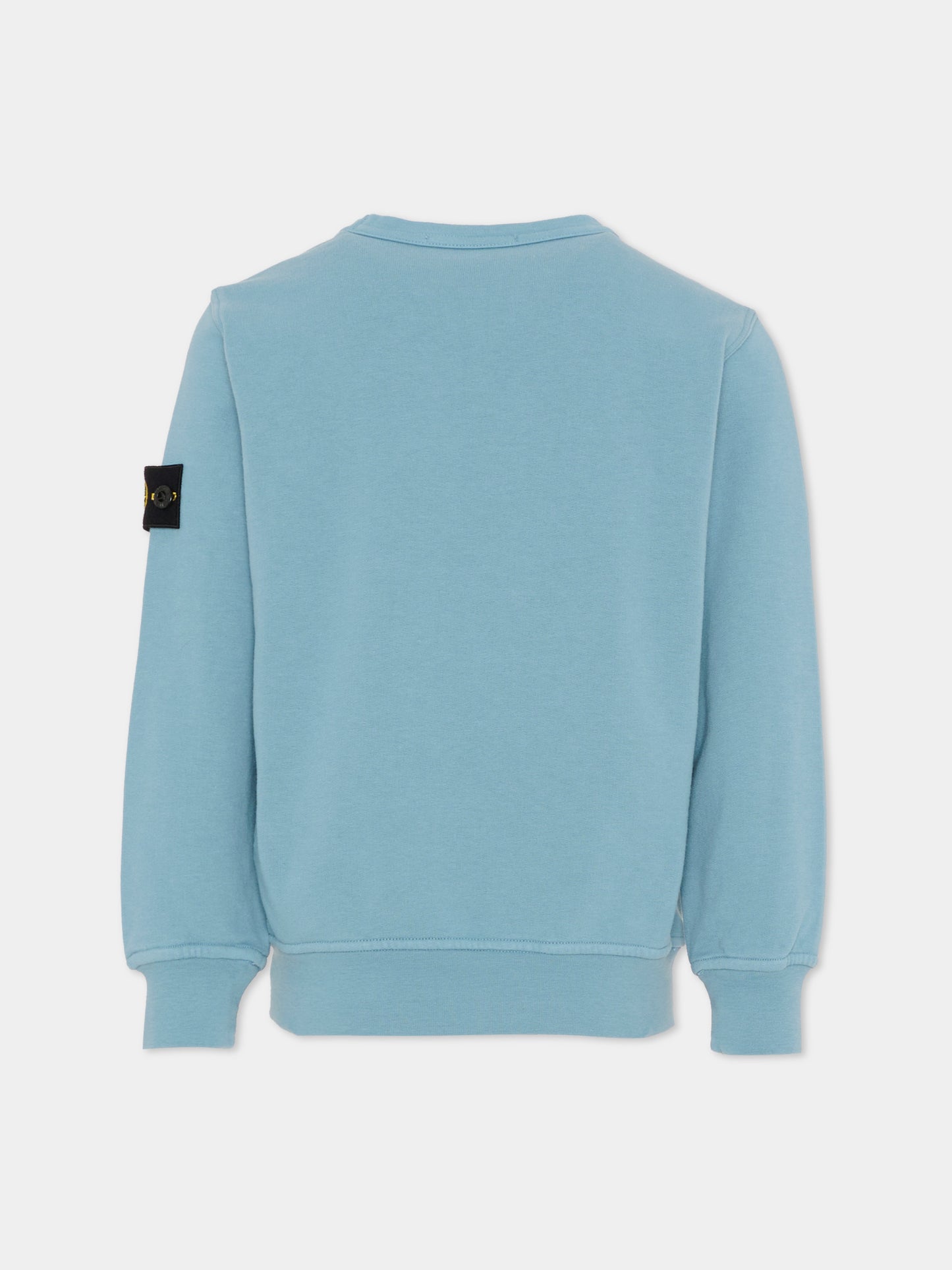 Felpa celeste per bambino con bussola,Stone Island Junior,L1S16 6100005 S0040 - V004A