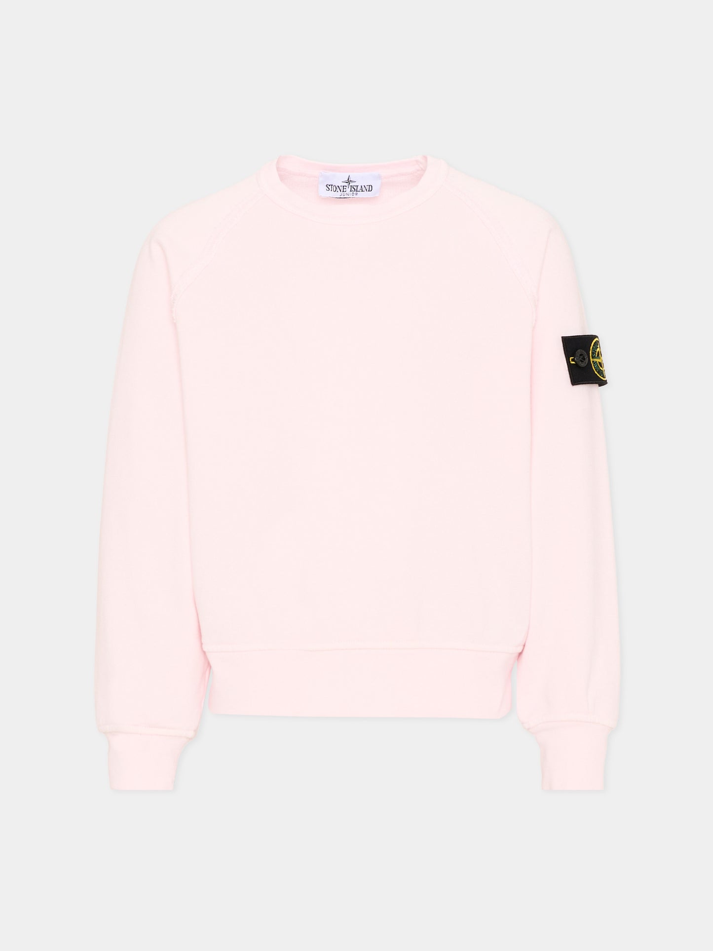 Felpa rosa per bambina con Compass Patch,Stone Island Junior,L1S16 6100015 S0040 - V0080