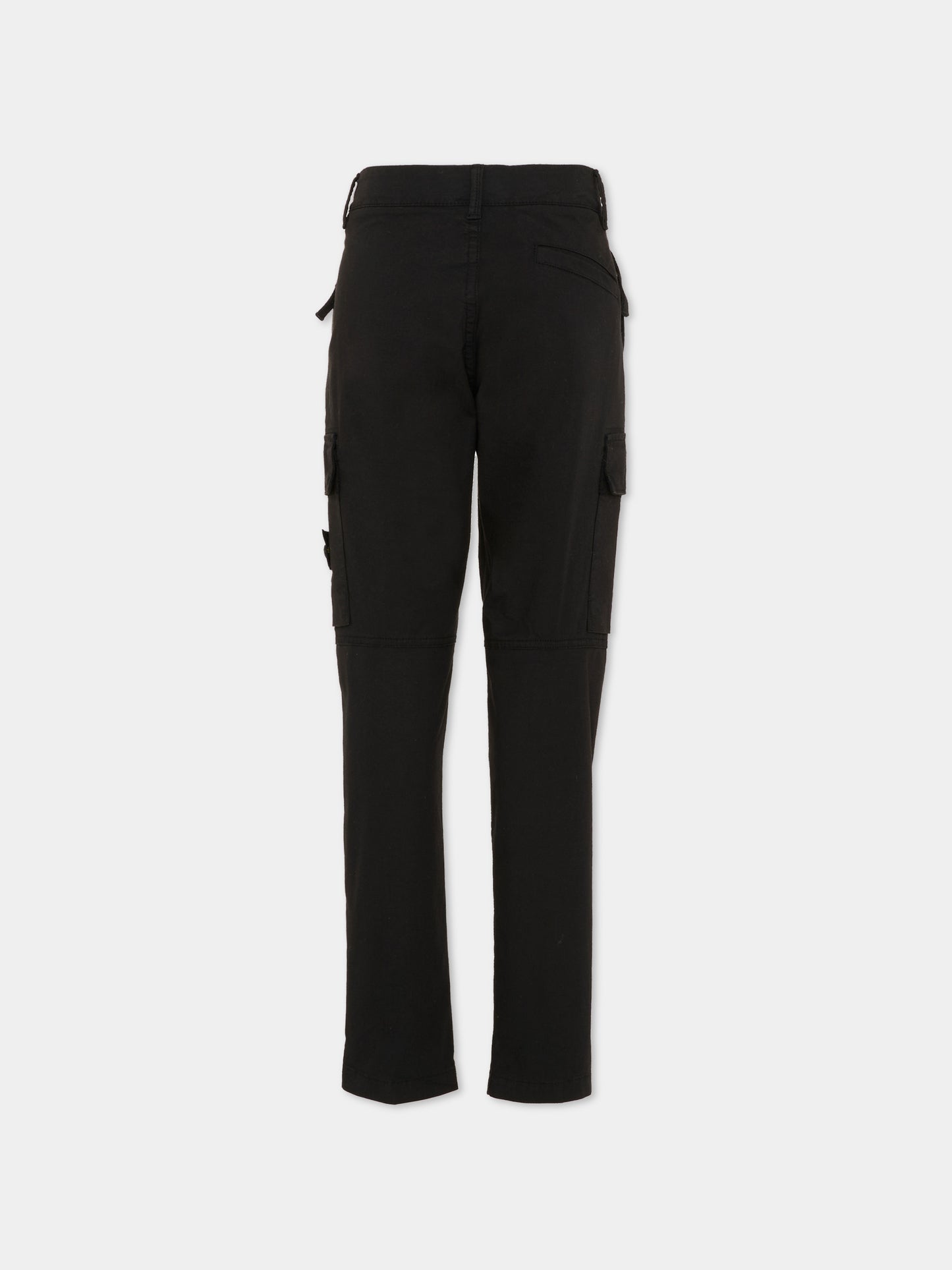Pantaloni neri per bambino con bussola,Stone Island Junior,L1S16 3100004 S0001 - V0029