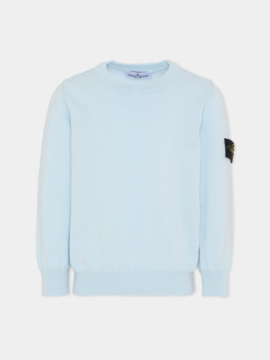 Maglione celeste per bambino con bussola,Stone Island Junior,L1S16 5100001 S00B2 - V0041