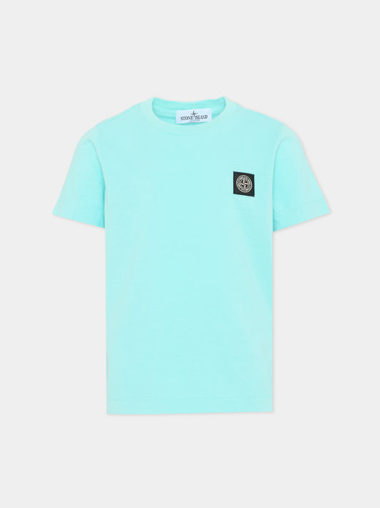 T-Shirt azzurra per bambino con logo,Stone Island Junior,L1S16 2100002 S0047 - V0044