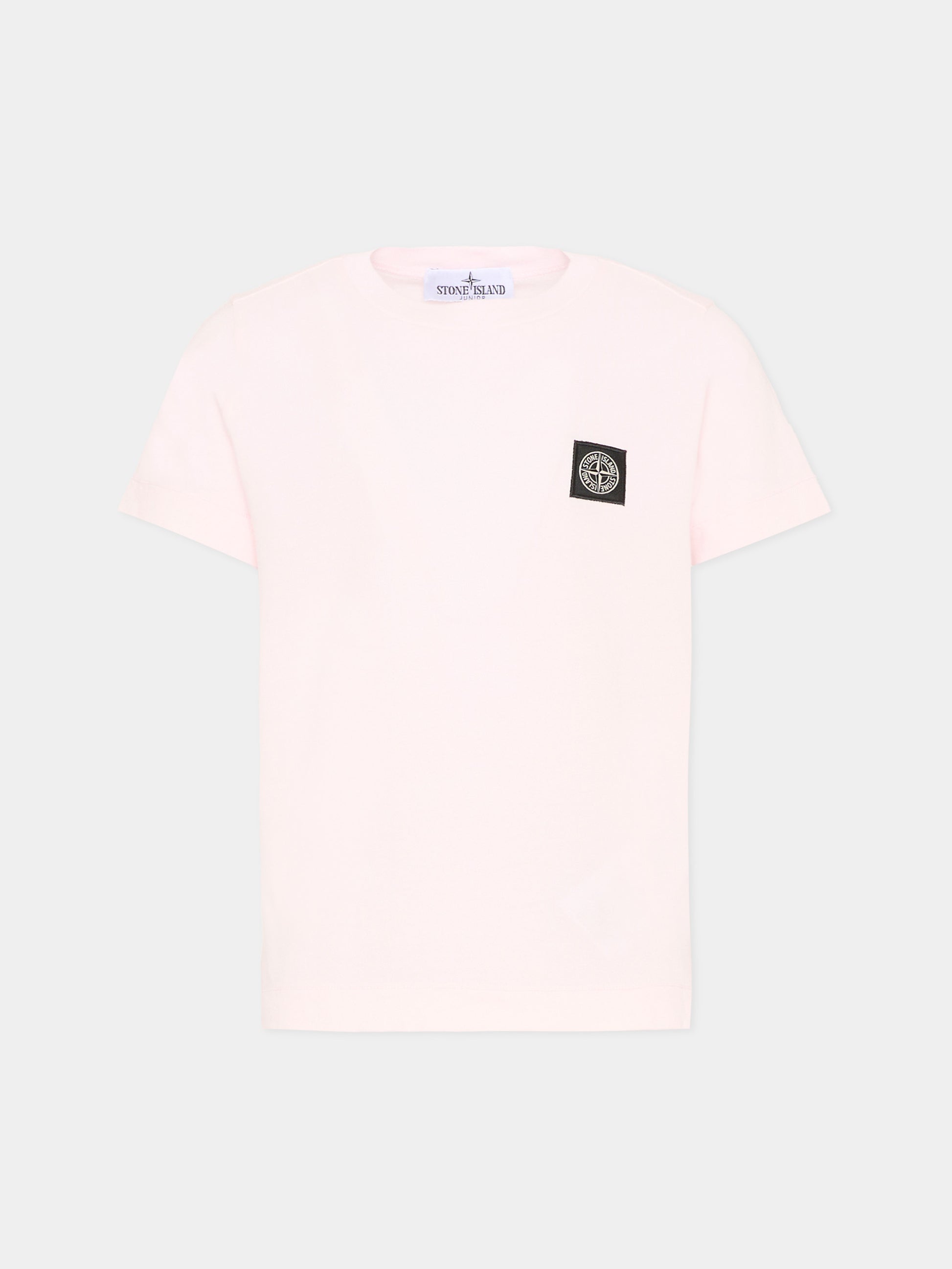 T-Shirt rosa per bambini con logo patch,Stone Island Junior,L1S16 2100002 S0047 - V0080