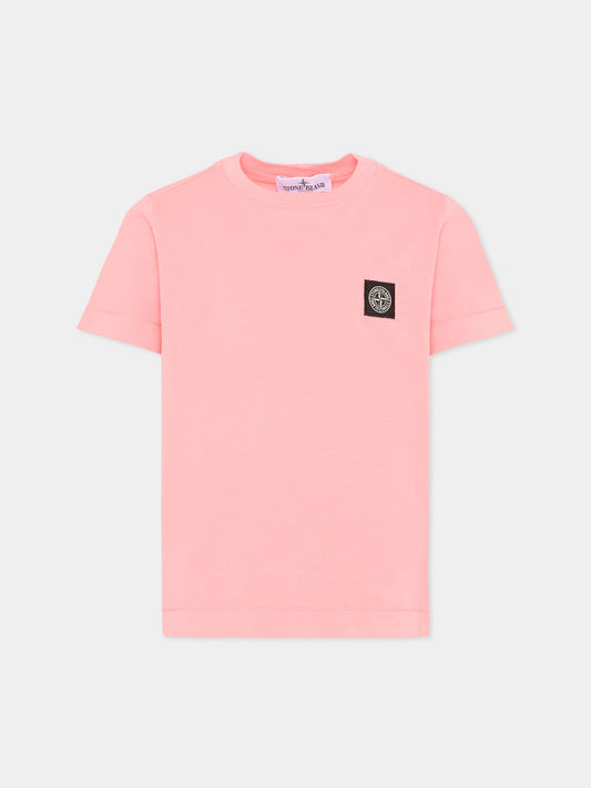T-shirt rosa per bambini con logo,Stone Island Junior,L1S16 2100002 S0047 - V008D