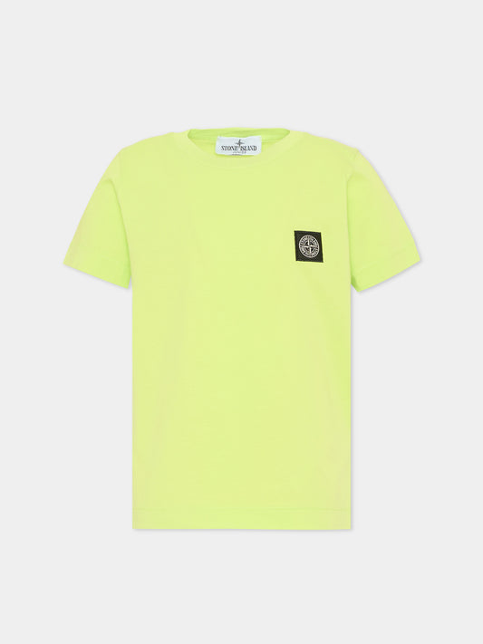 T-Shirt verde per bambino con logo patch,Stone Island Junior,L1S16 2100002 S0047 - V005F